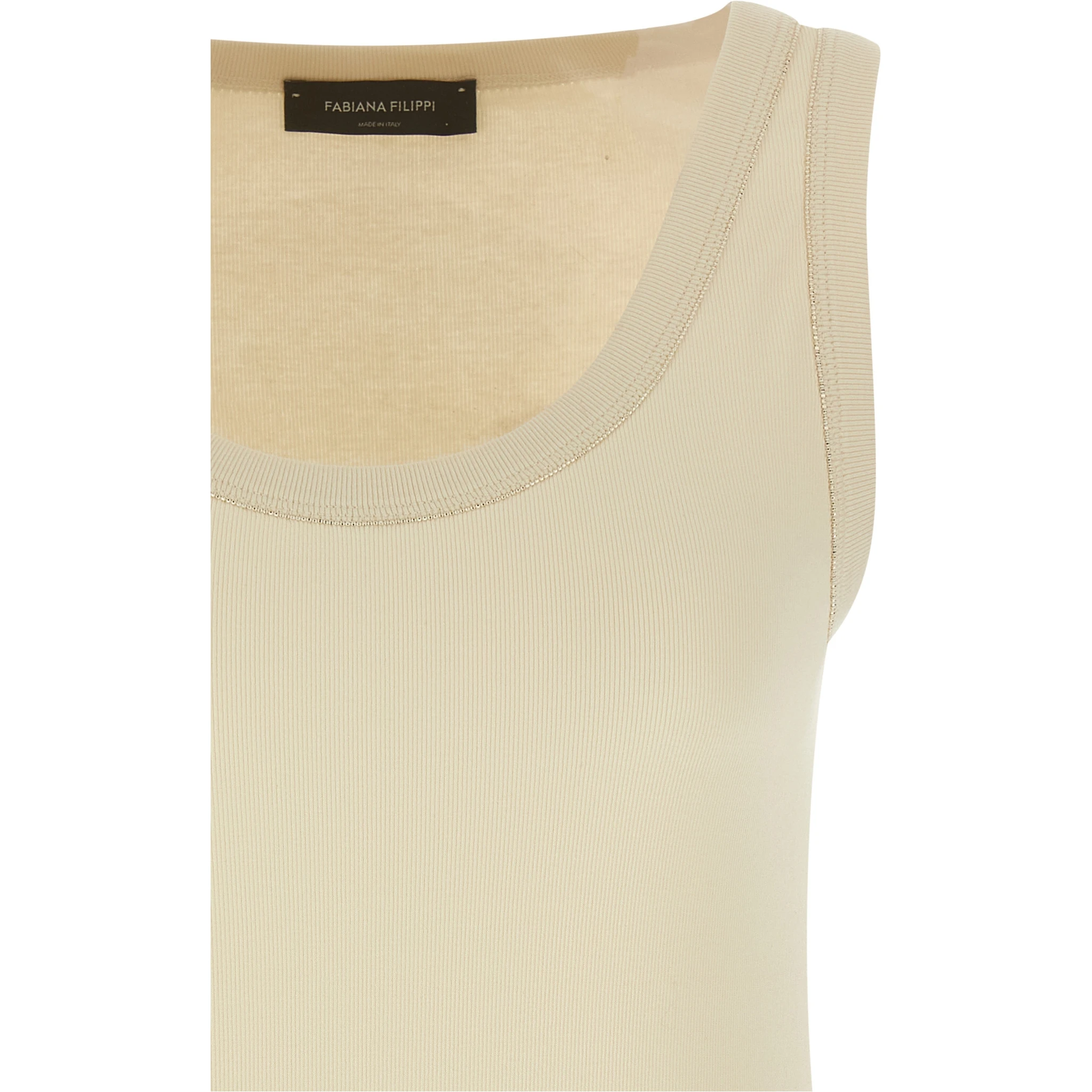 Beige Cotton Tank Tops