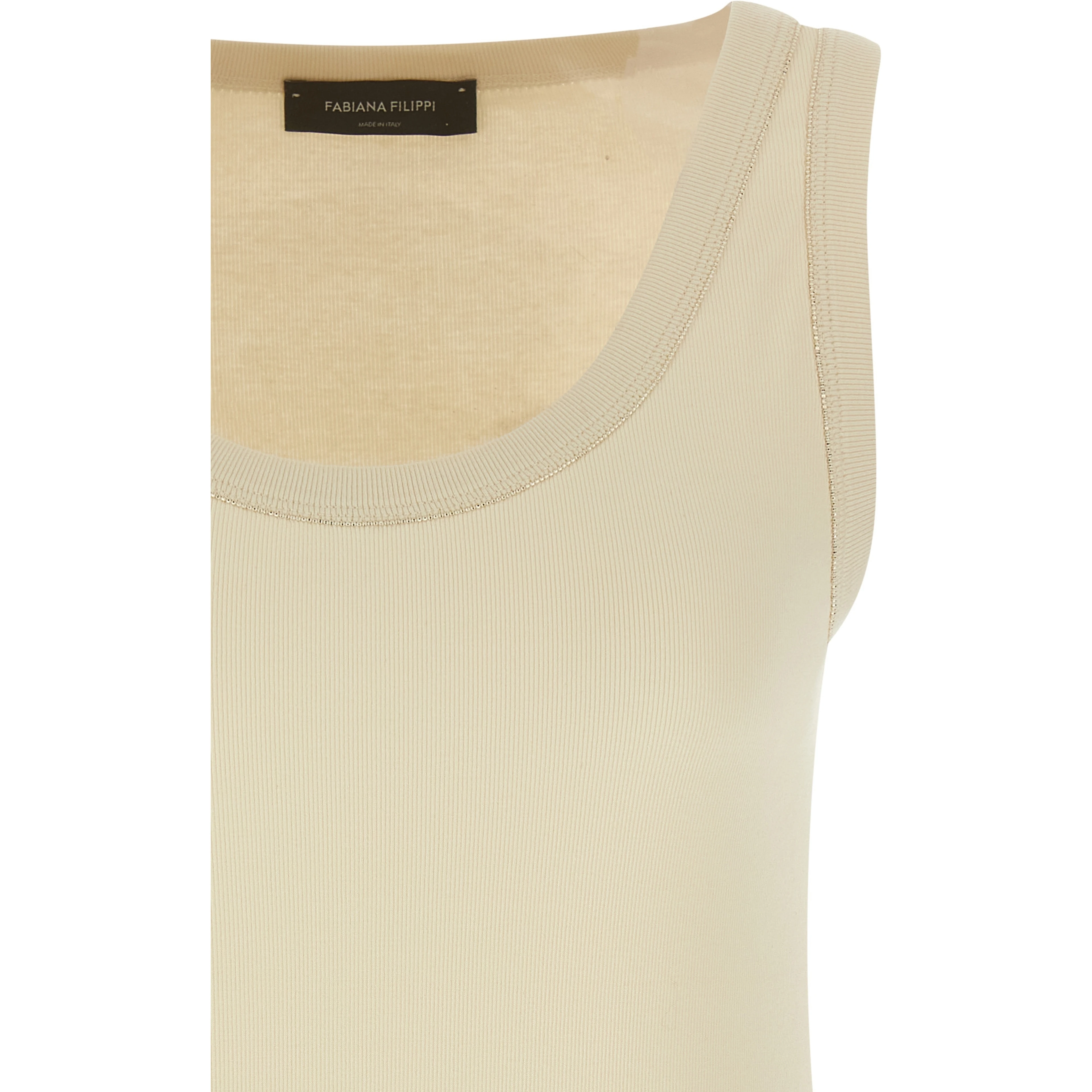 Beige Cotton Tank Tops