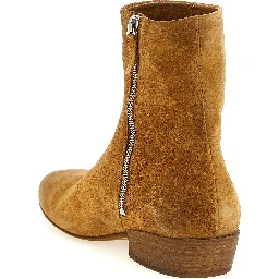 Beige Calfskin Ankle Boots