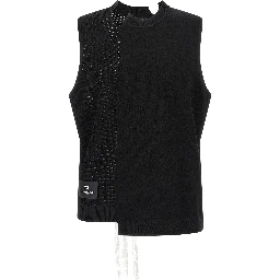 Black Rayon Sleeveless Jacket
