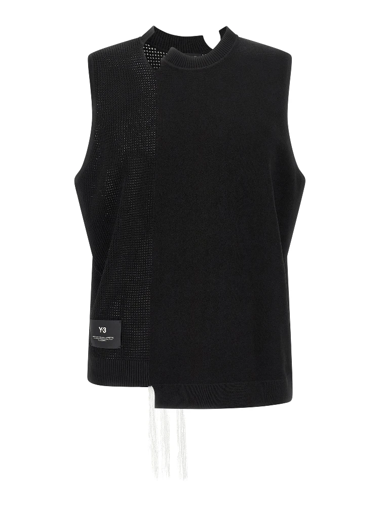 Black Rayon Sleeveless Jacket