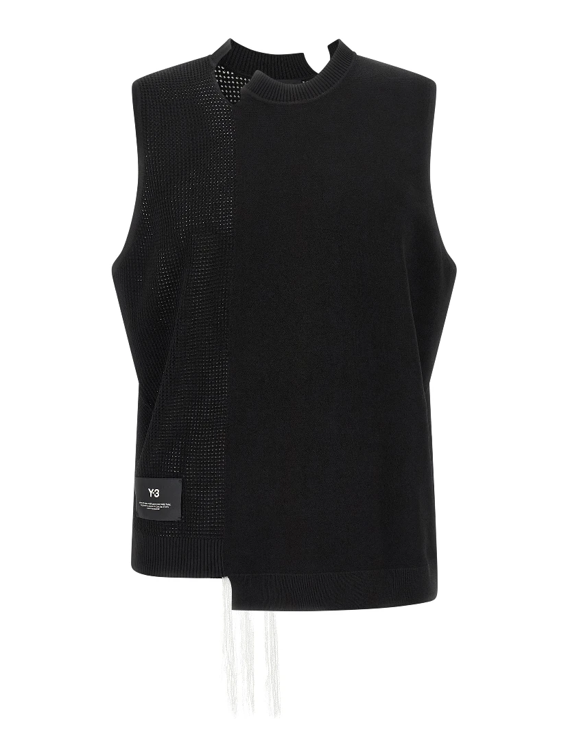 Black Rayon Sleeveless Jacket