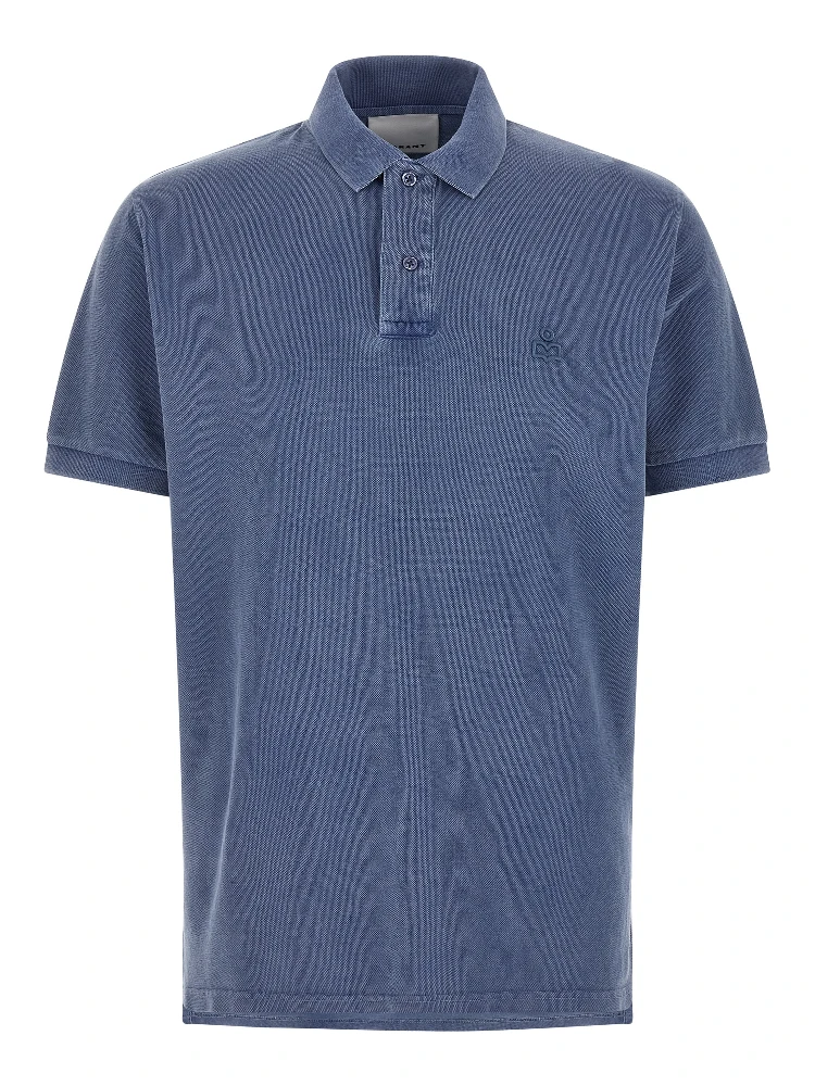 Blue Cotton Polo Shirt