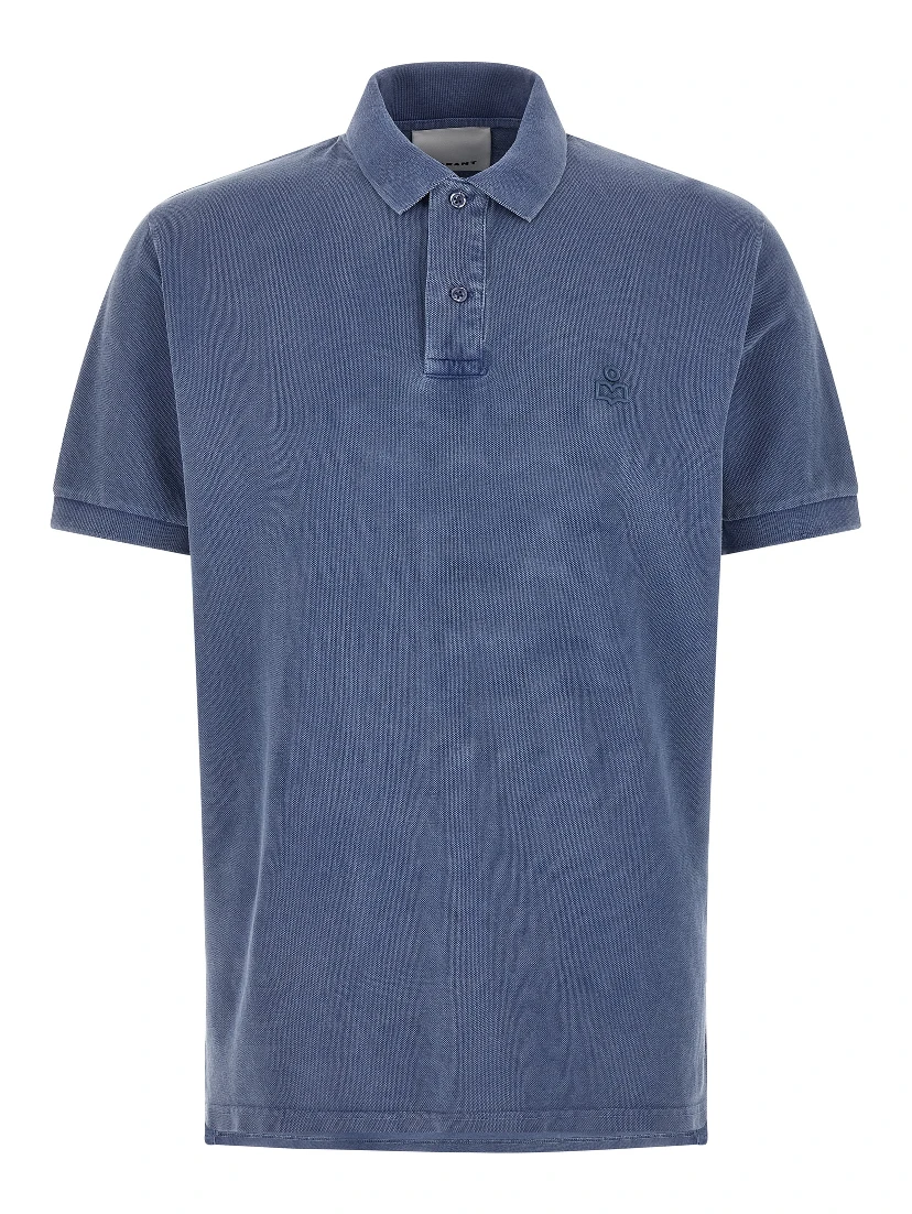 Blue Cotton Polo Shirt