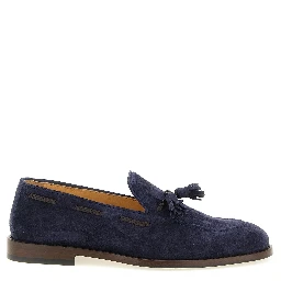 Blue Calfskin Slip-On Loafers