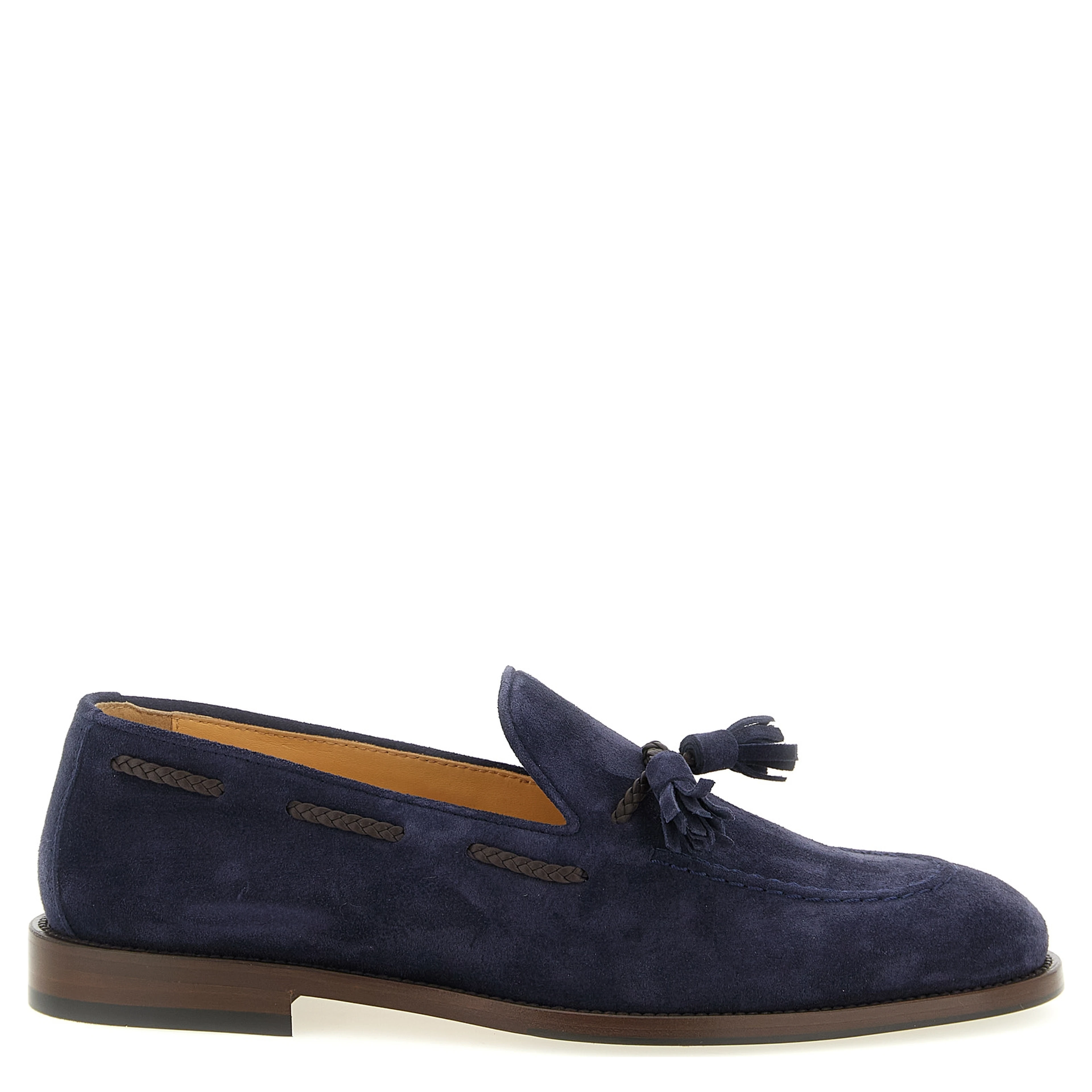 Blue Calfskin Slip-On Loafers