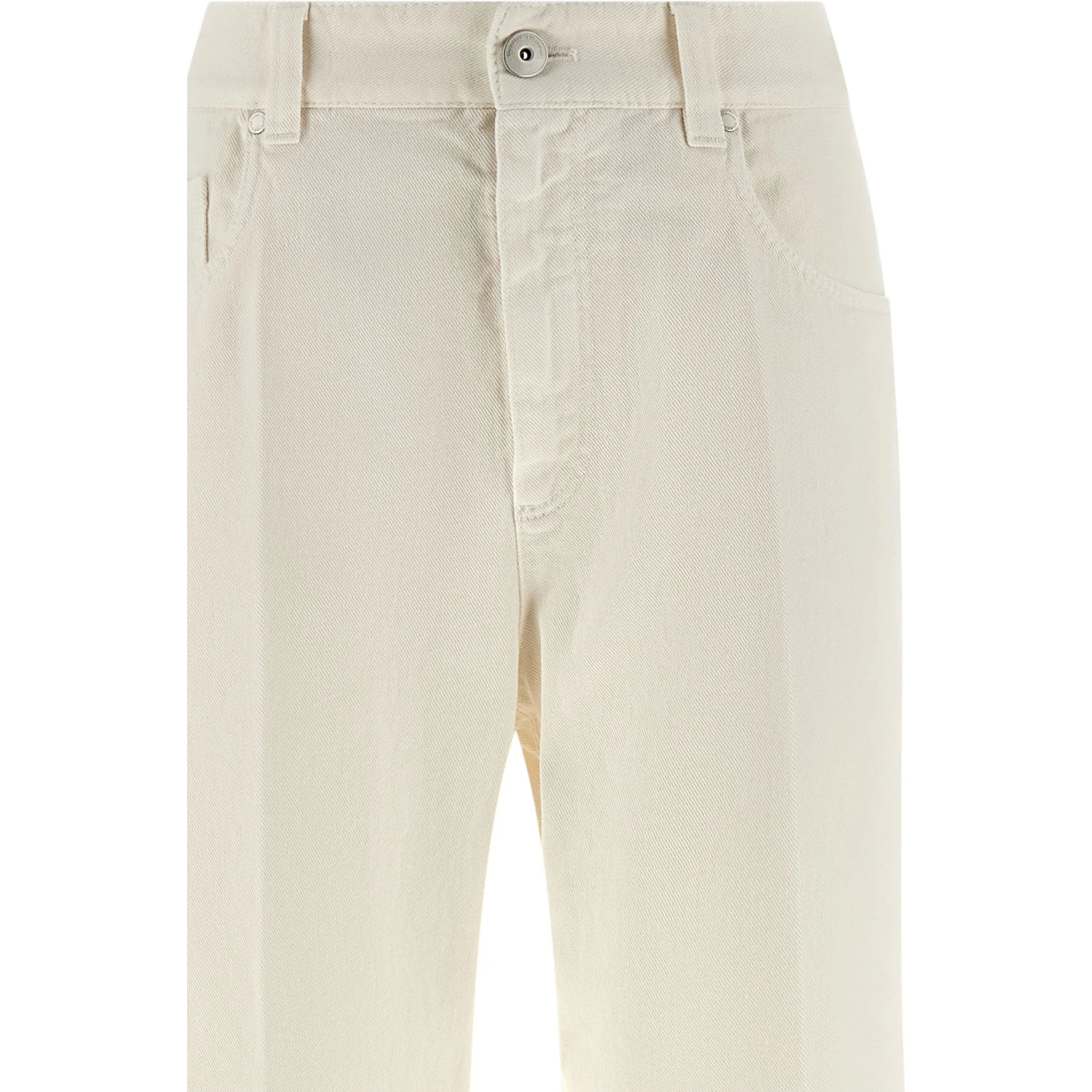 White Cotton Relaxed Fit Jeans