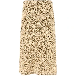 Gold Cotton Midi Skirt