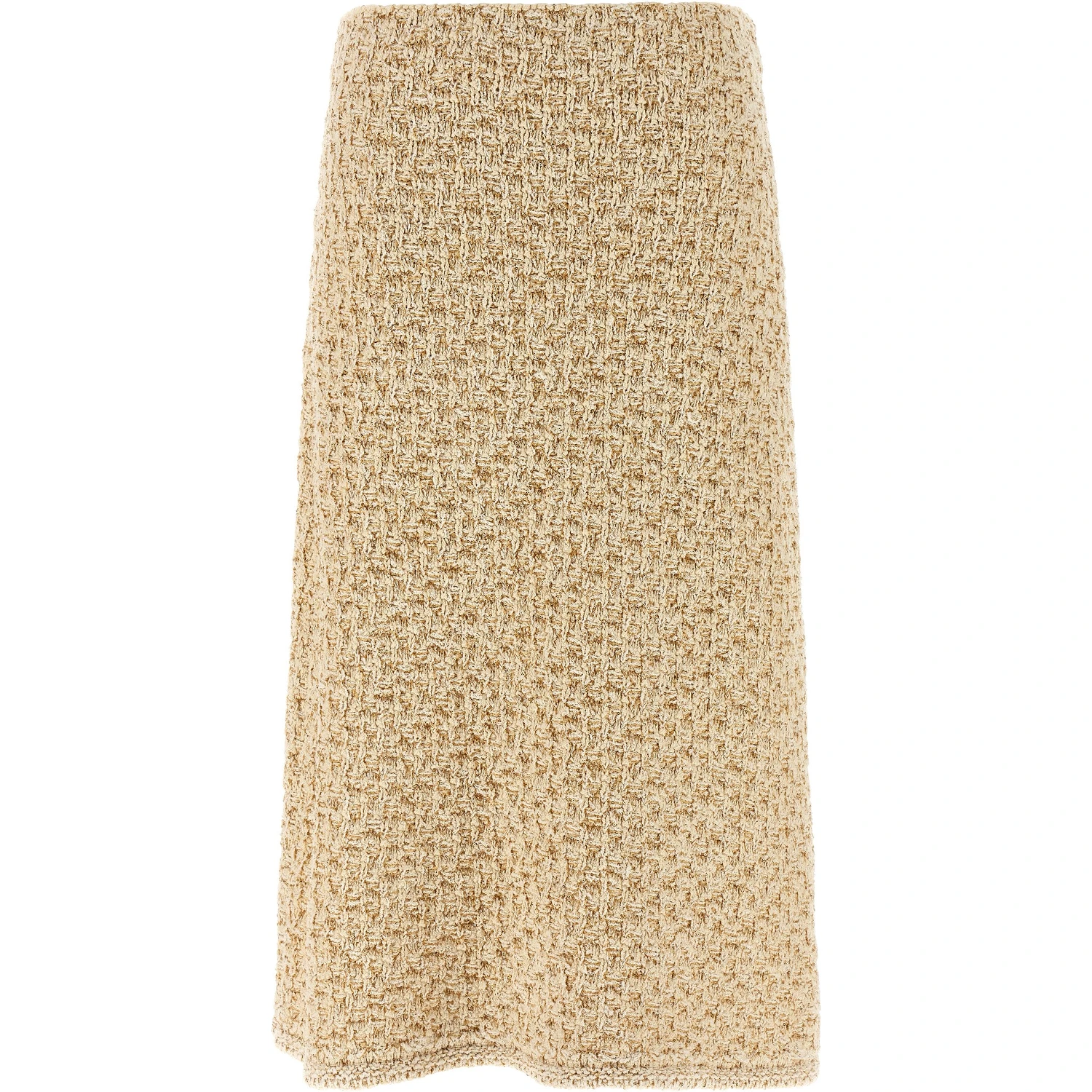 Gold Cotton Midi Skirt