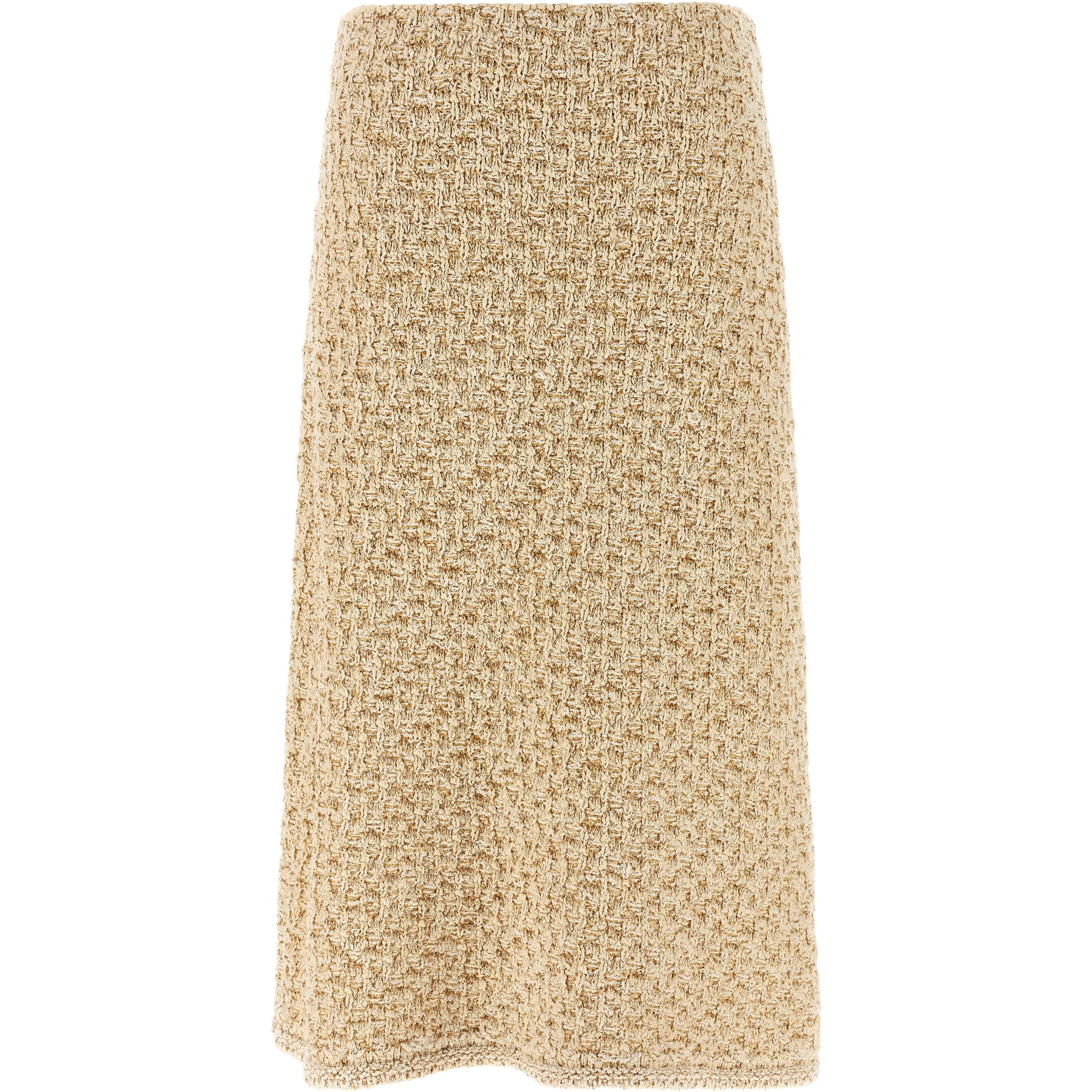 Gold Cotton Midi Skirt
