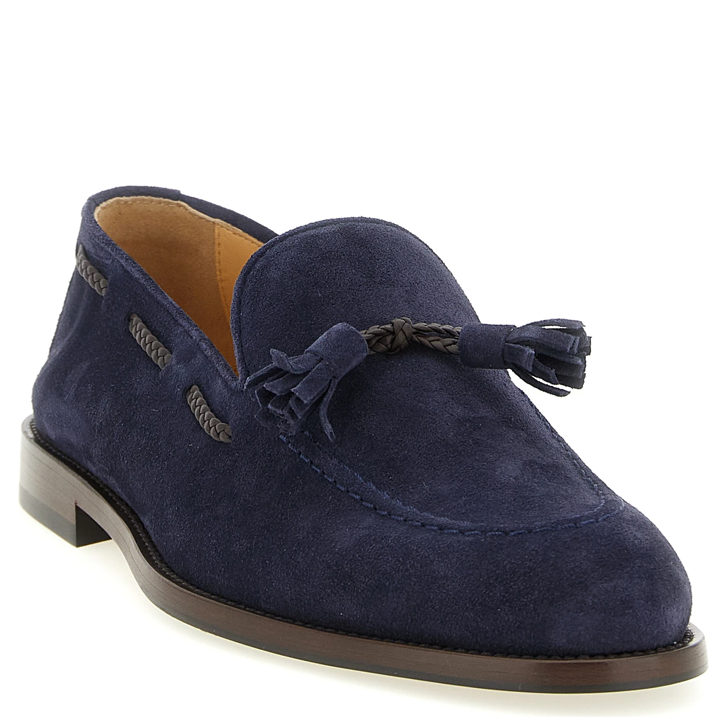 Blue Calfskin Slip-On Loafers
