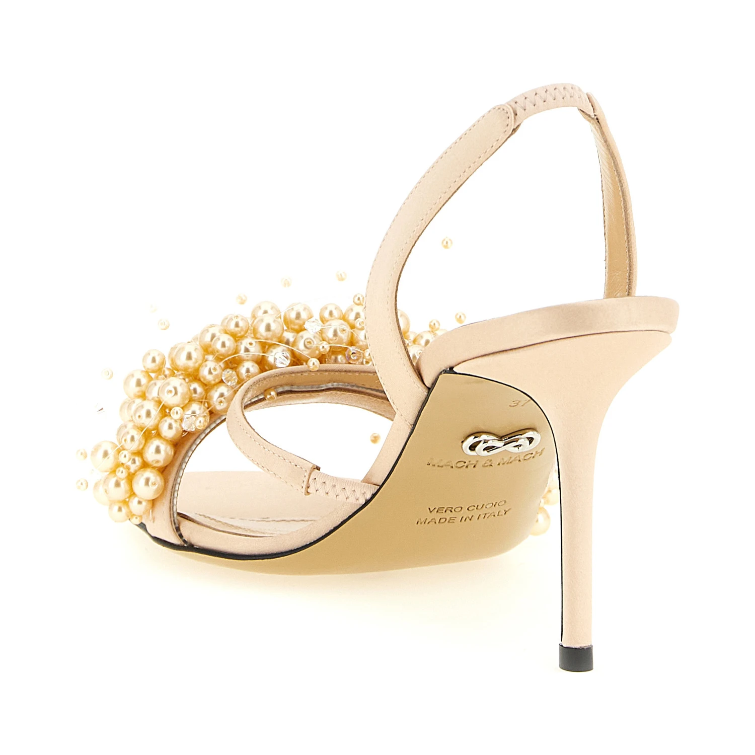 Gold Satin Stiletto Heel Sandals