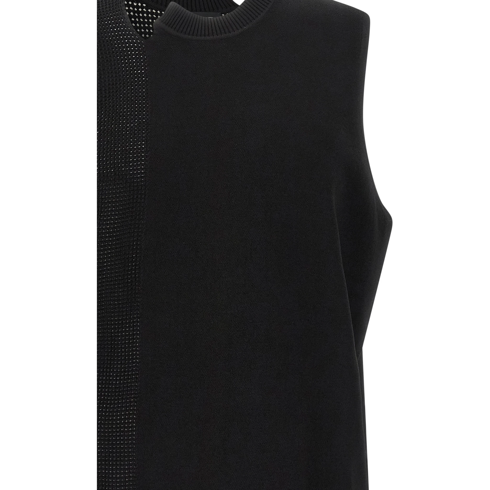 Black Rayon Sleeveless Jacket