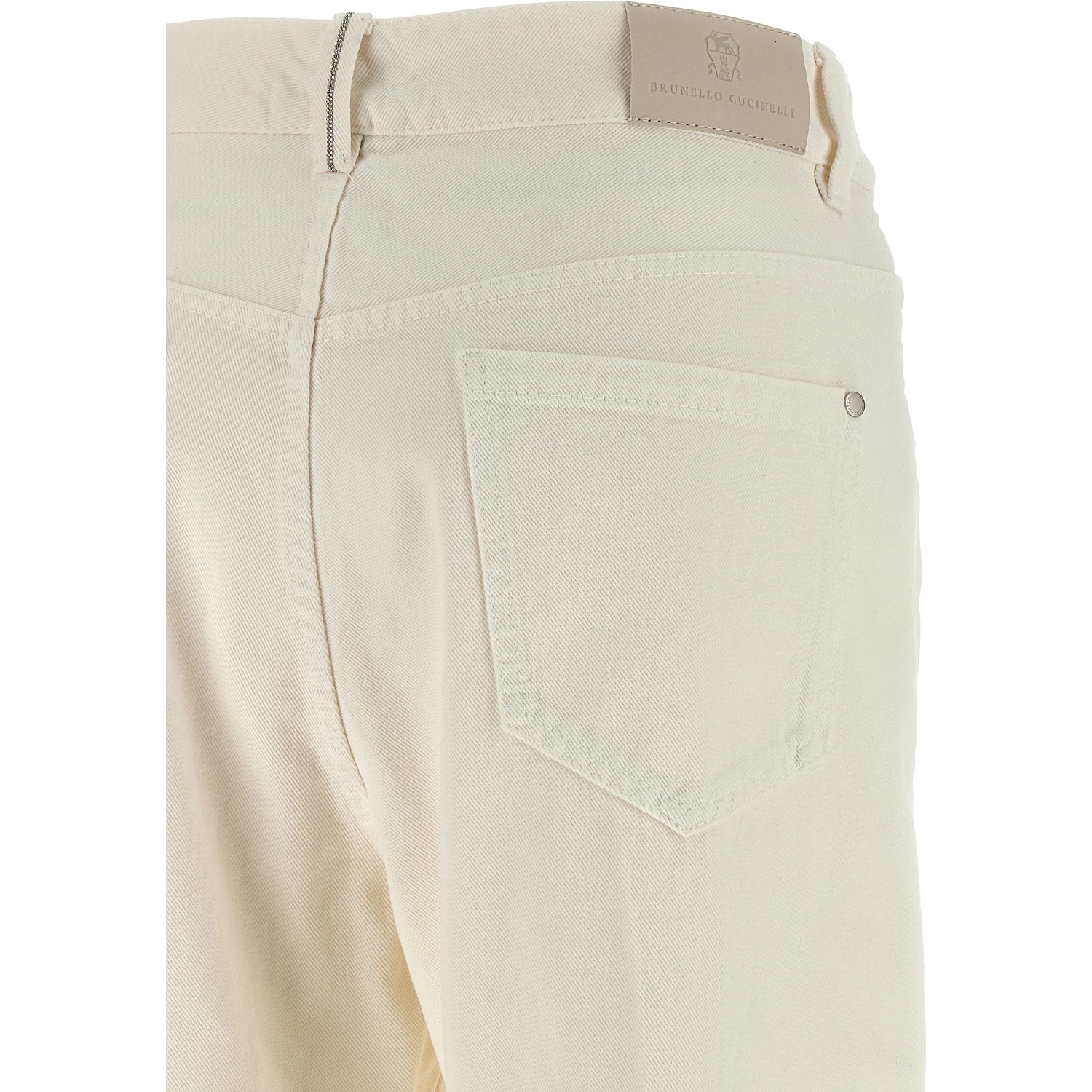 White Cotton Relaxed Fit Jeans