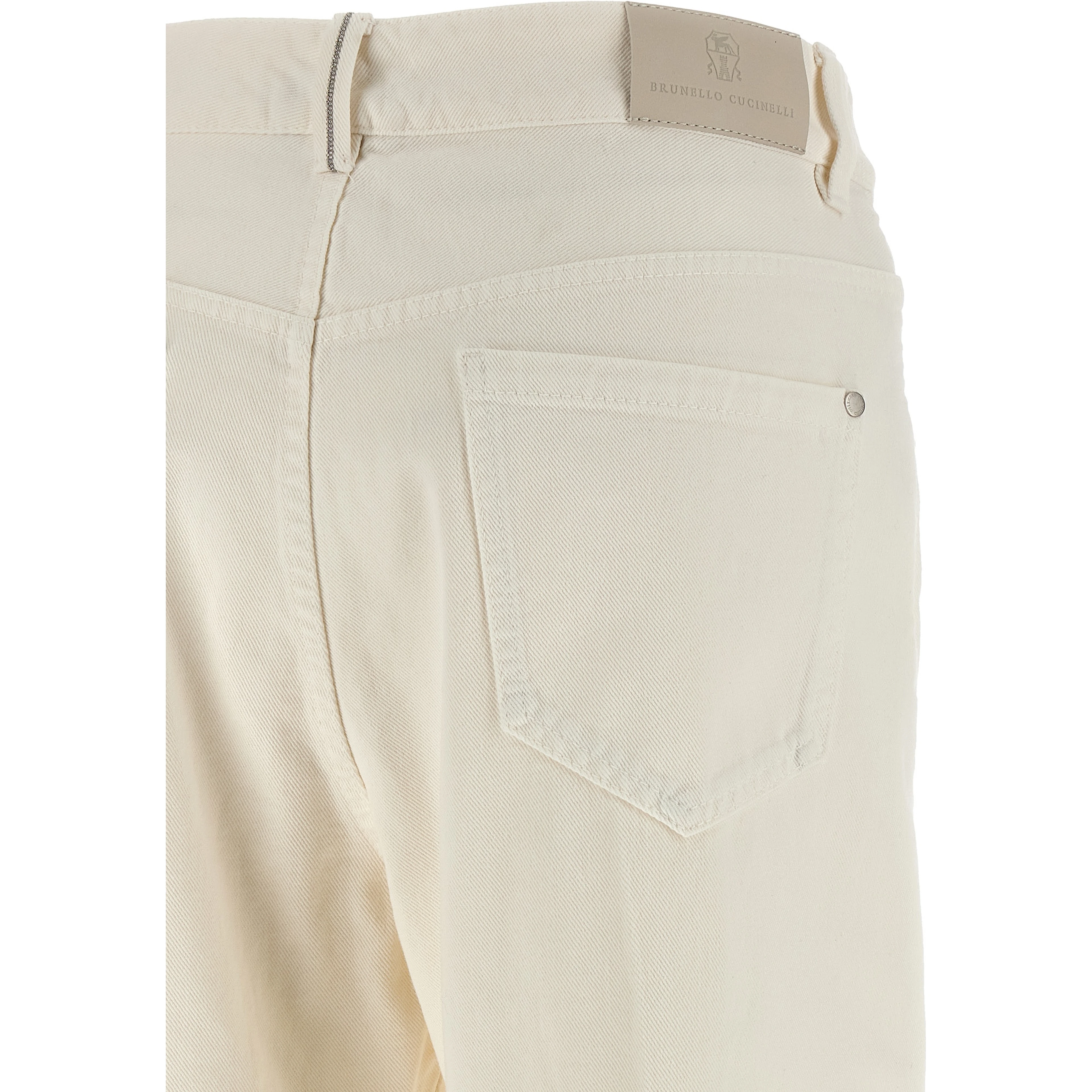 White Cotton Relaxed Fit Jeans