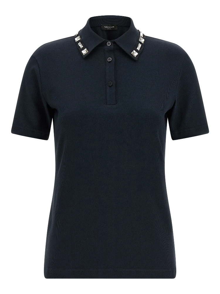 Blue Cotton Polo Shirt