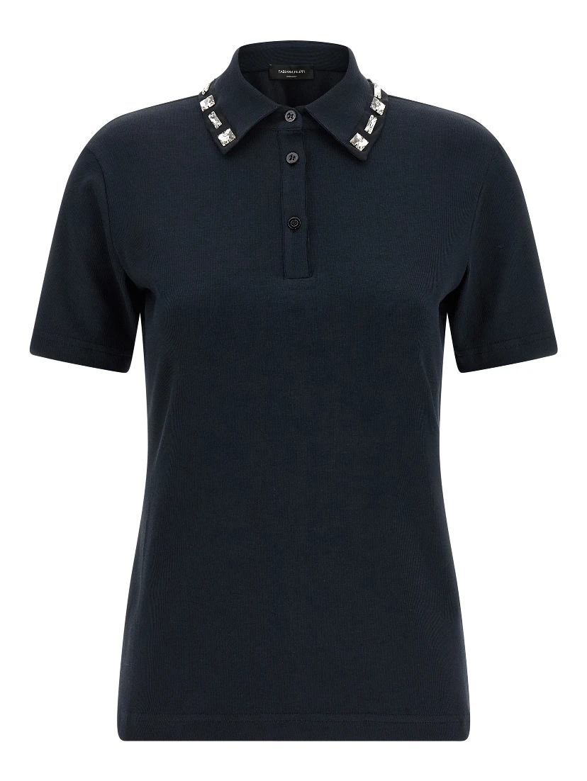 Blue Cotton Polo Shirt