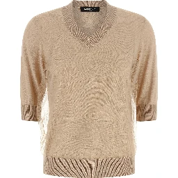 Beige Virgin Wool Cardigan