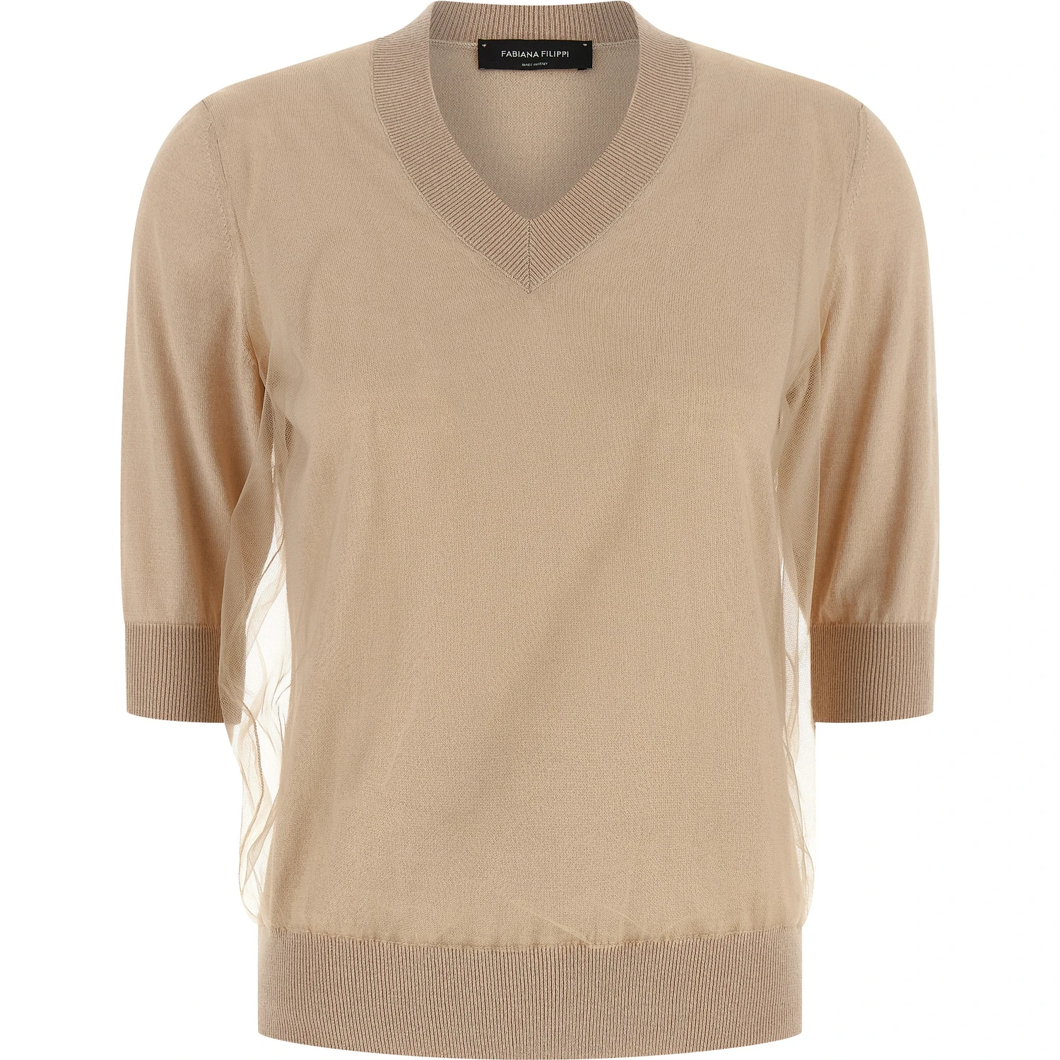Beige Virgin Wool Cardigan
