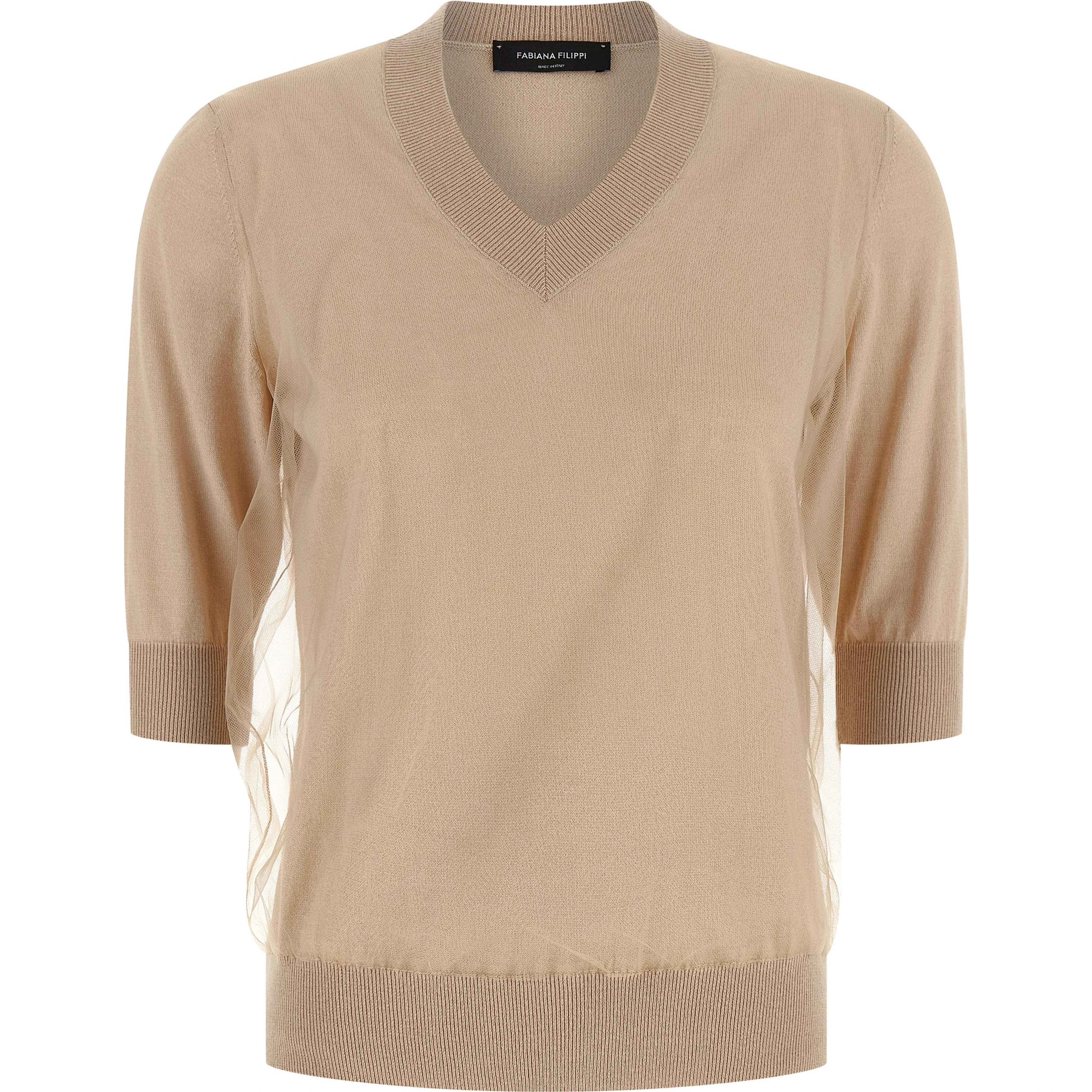 Beige Virgin Wool Cardigan