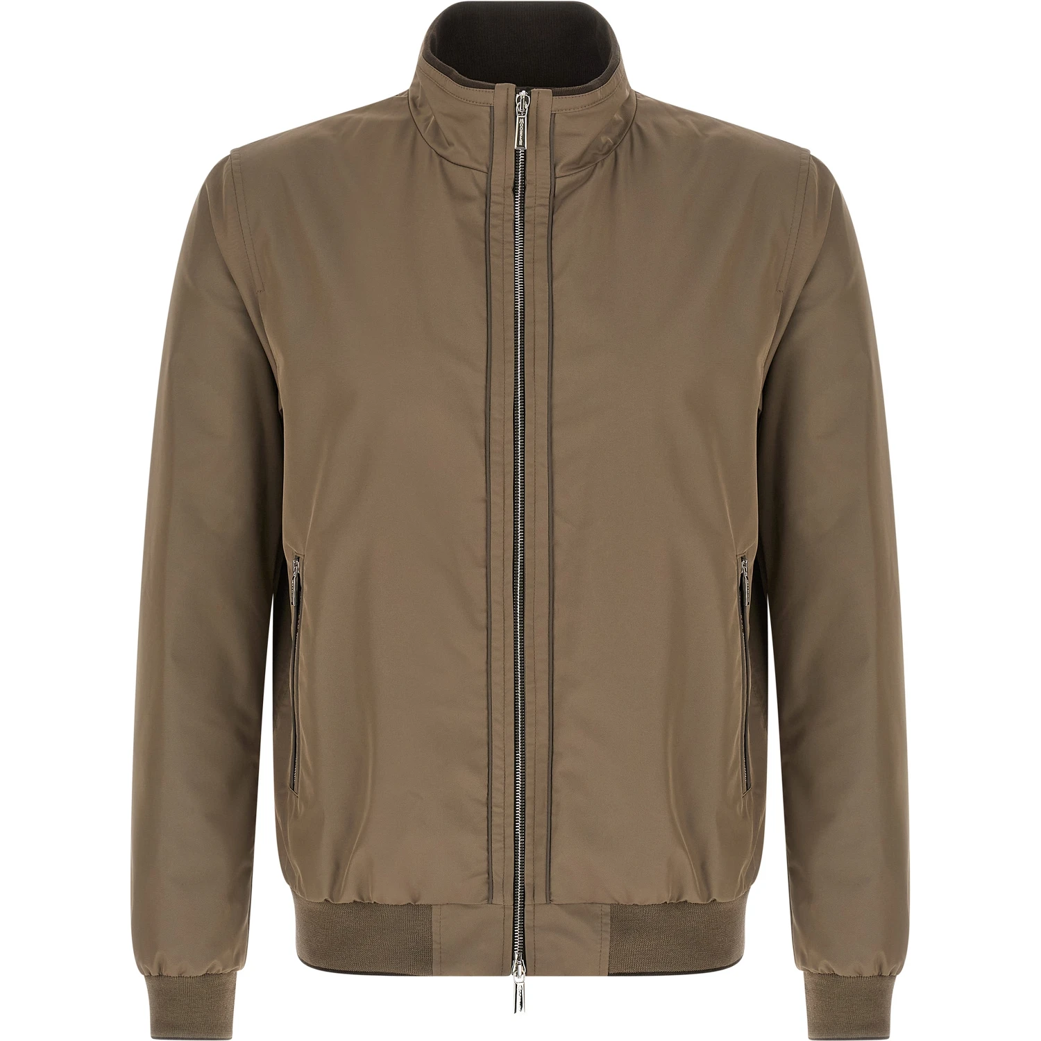Beige Polyester Bomber