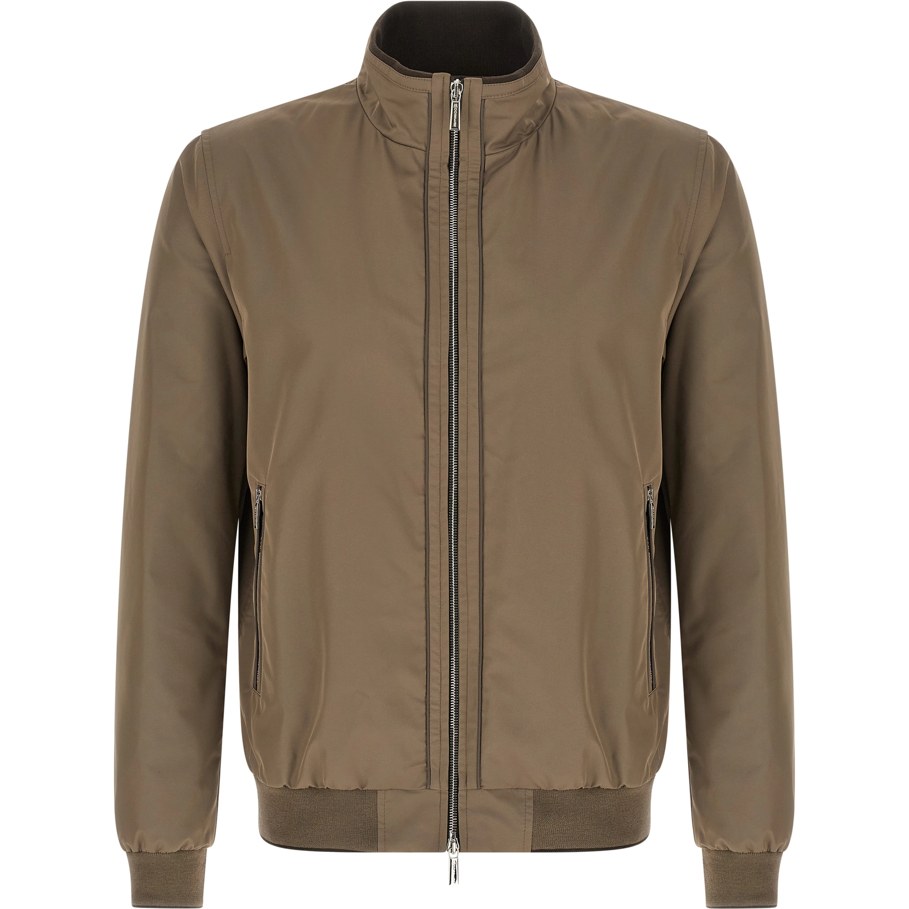 Beige Polyester Bomber