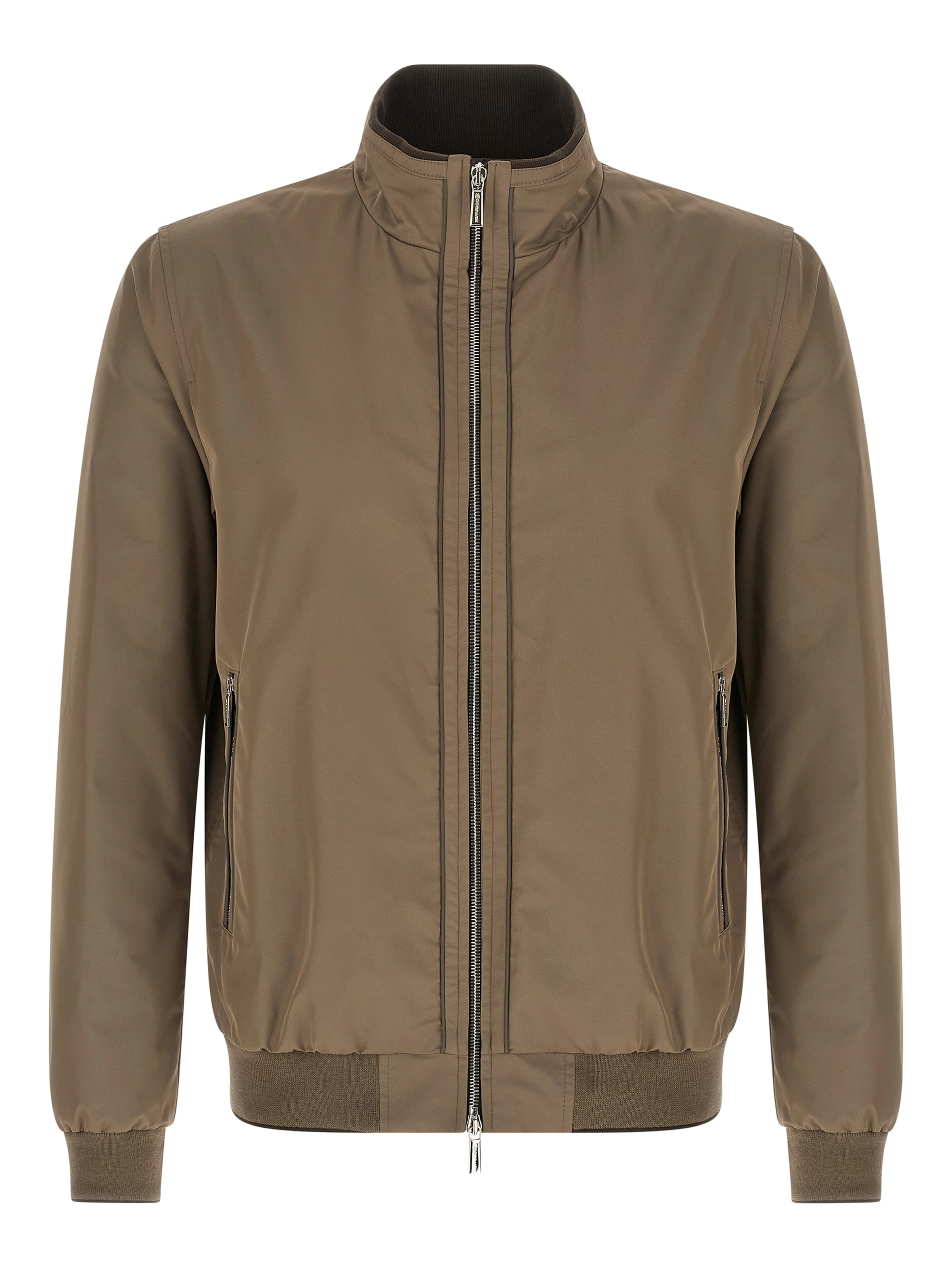 Beige Polyester Bomber