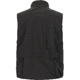Black Polyamide Sleeveless Jacket