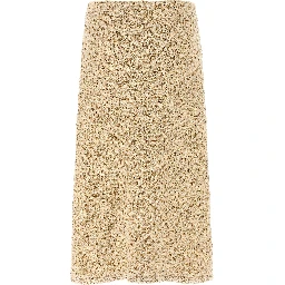 Gold Cotton Midi Skirt