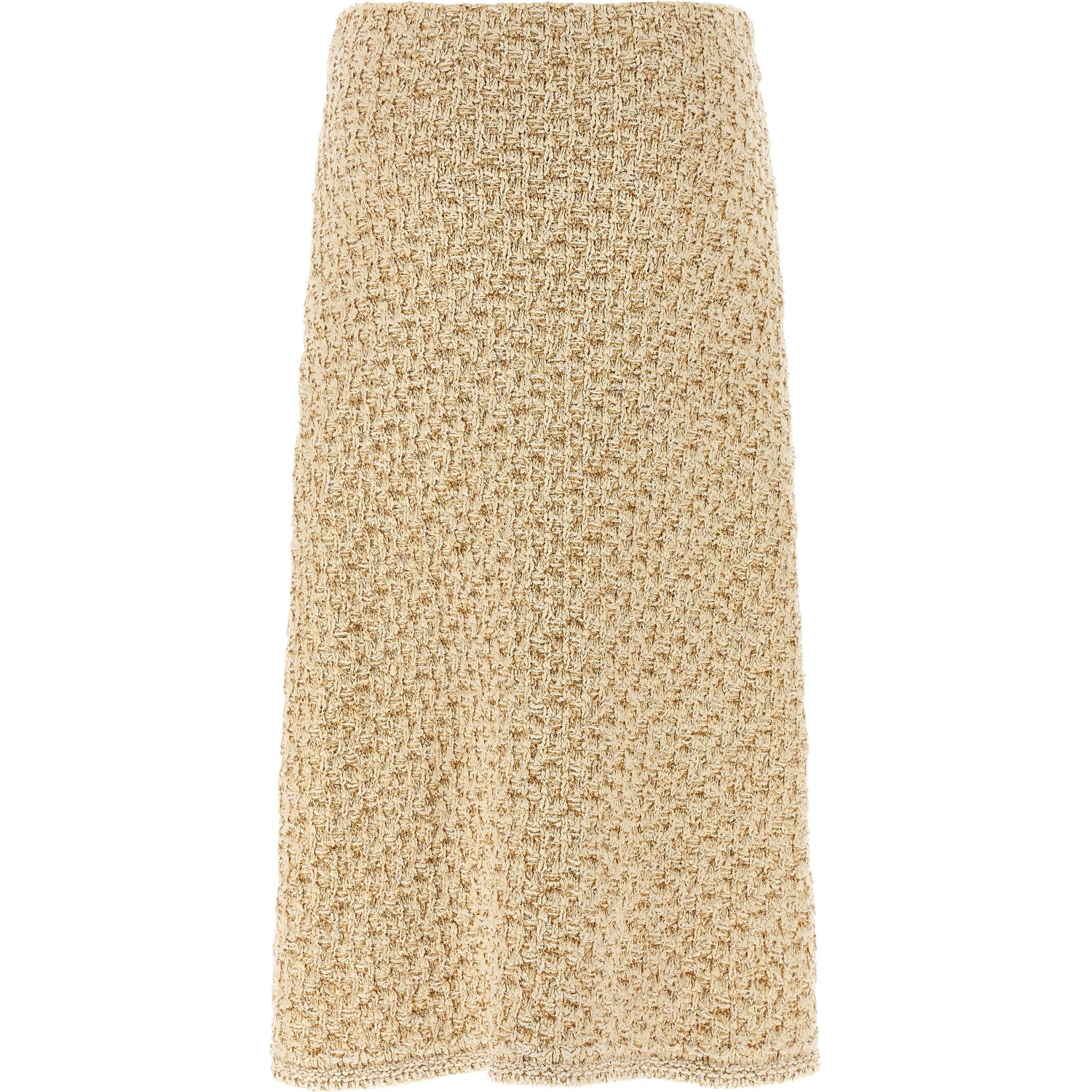 Gold Cotton Midi Skirt