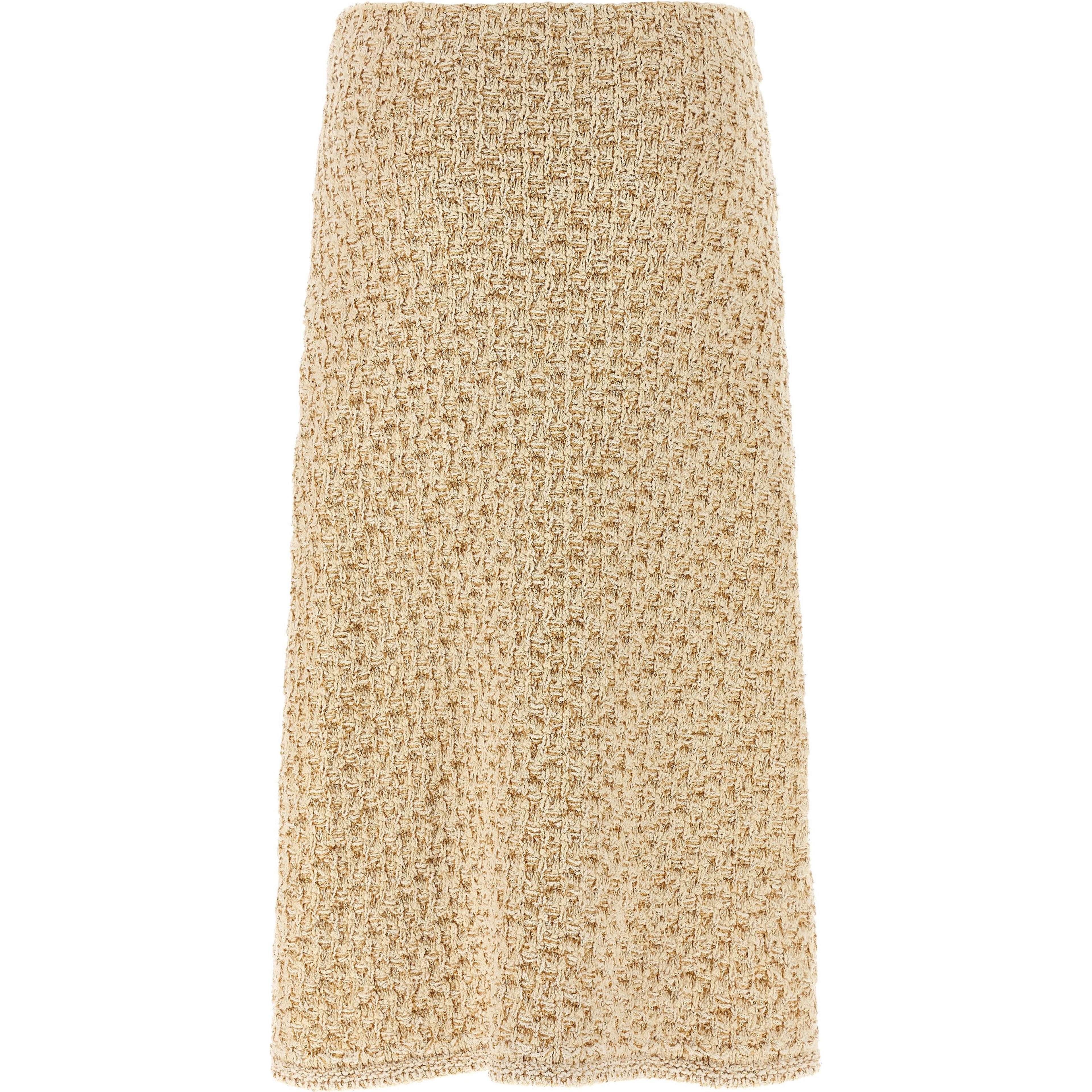 Gold Cotton Midi Skirt
