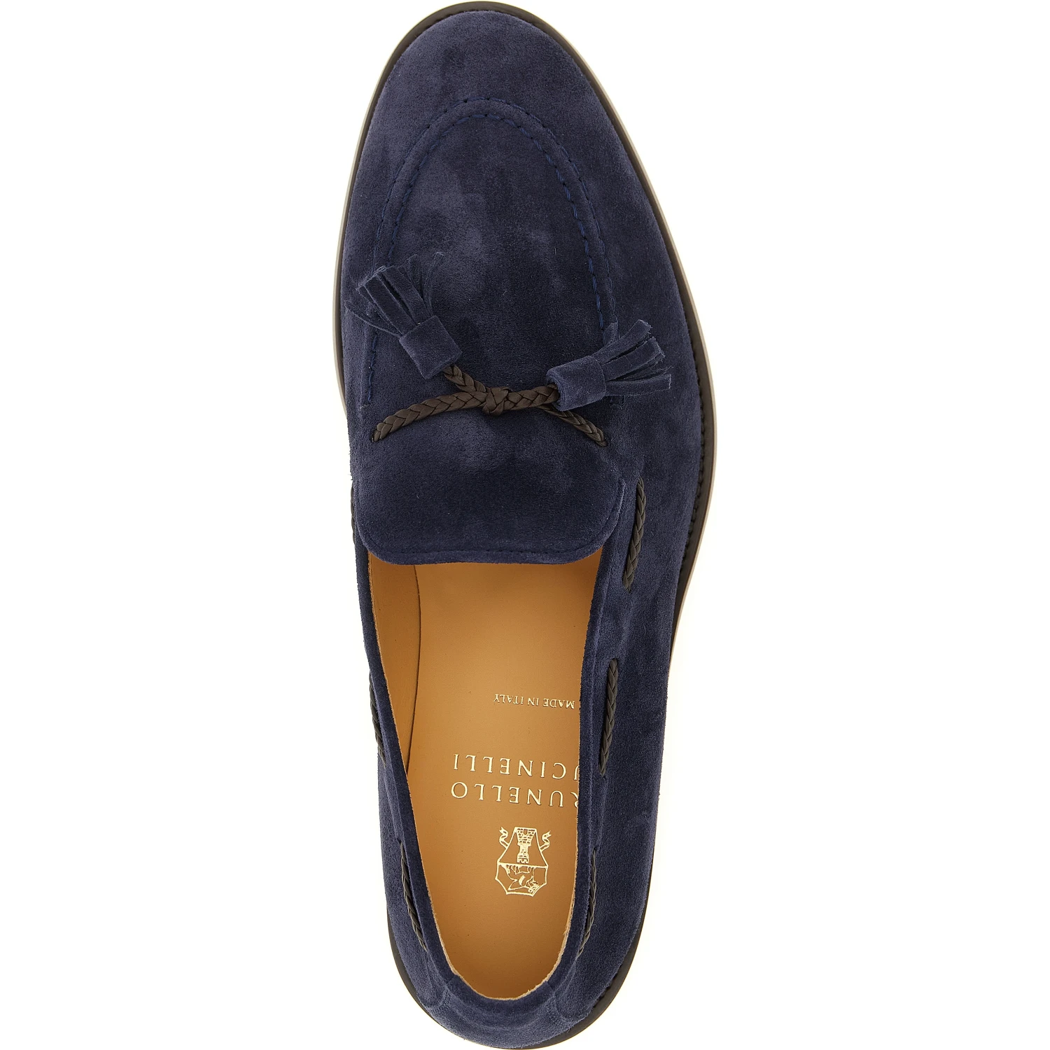 Blue Calfskin Slip-On Loafers