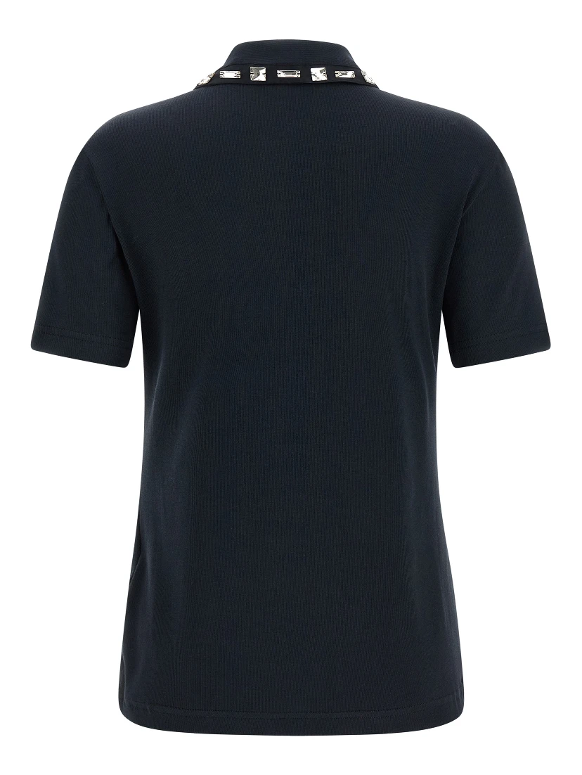 Blue Cotton Polo Shirt