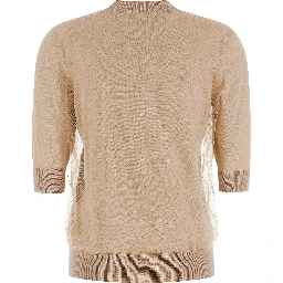 Beige Virgin Wool Cardigan