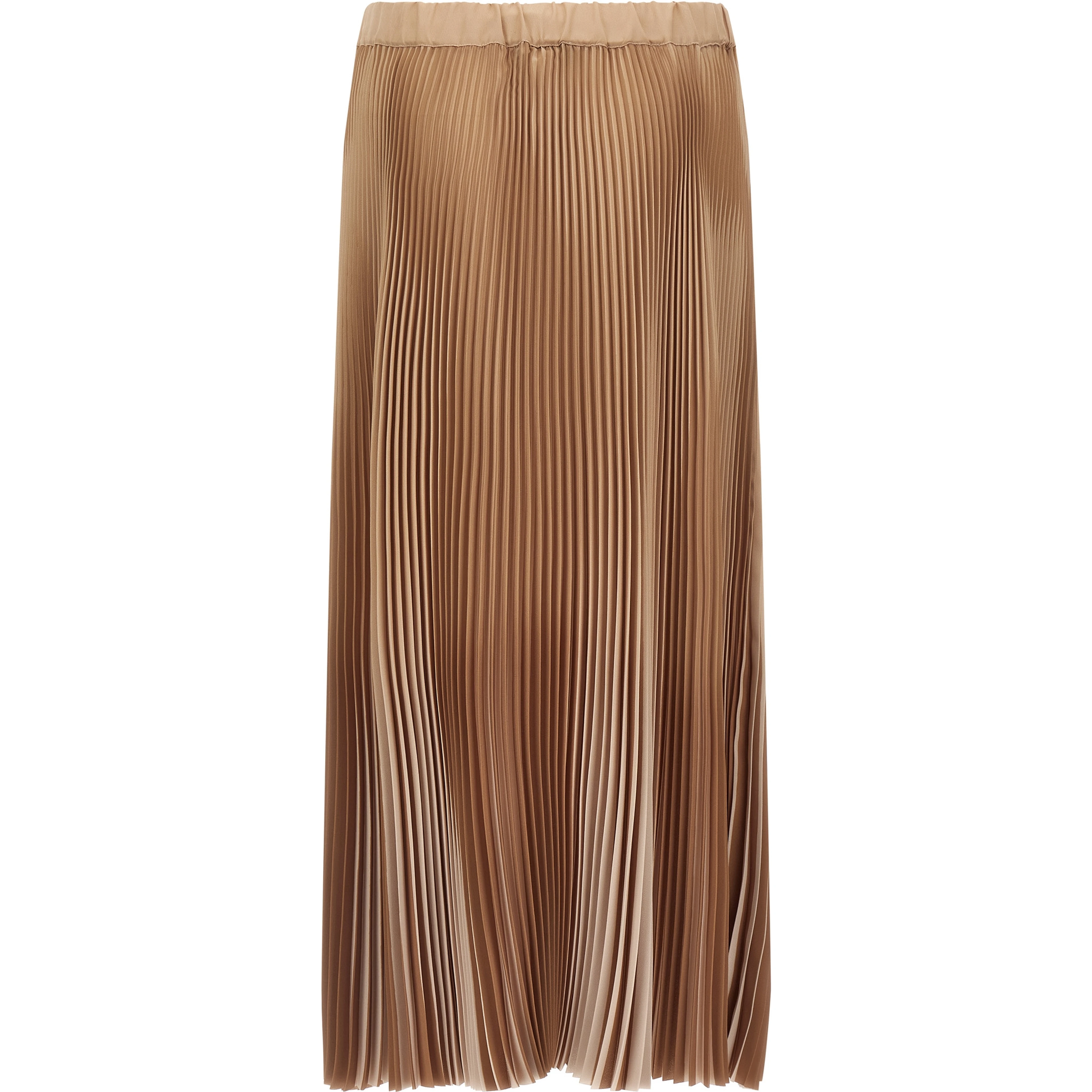 Beige Polyester Midi Skirt