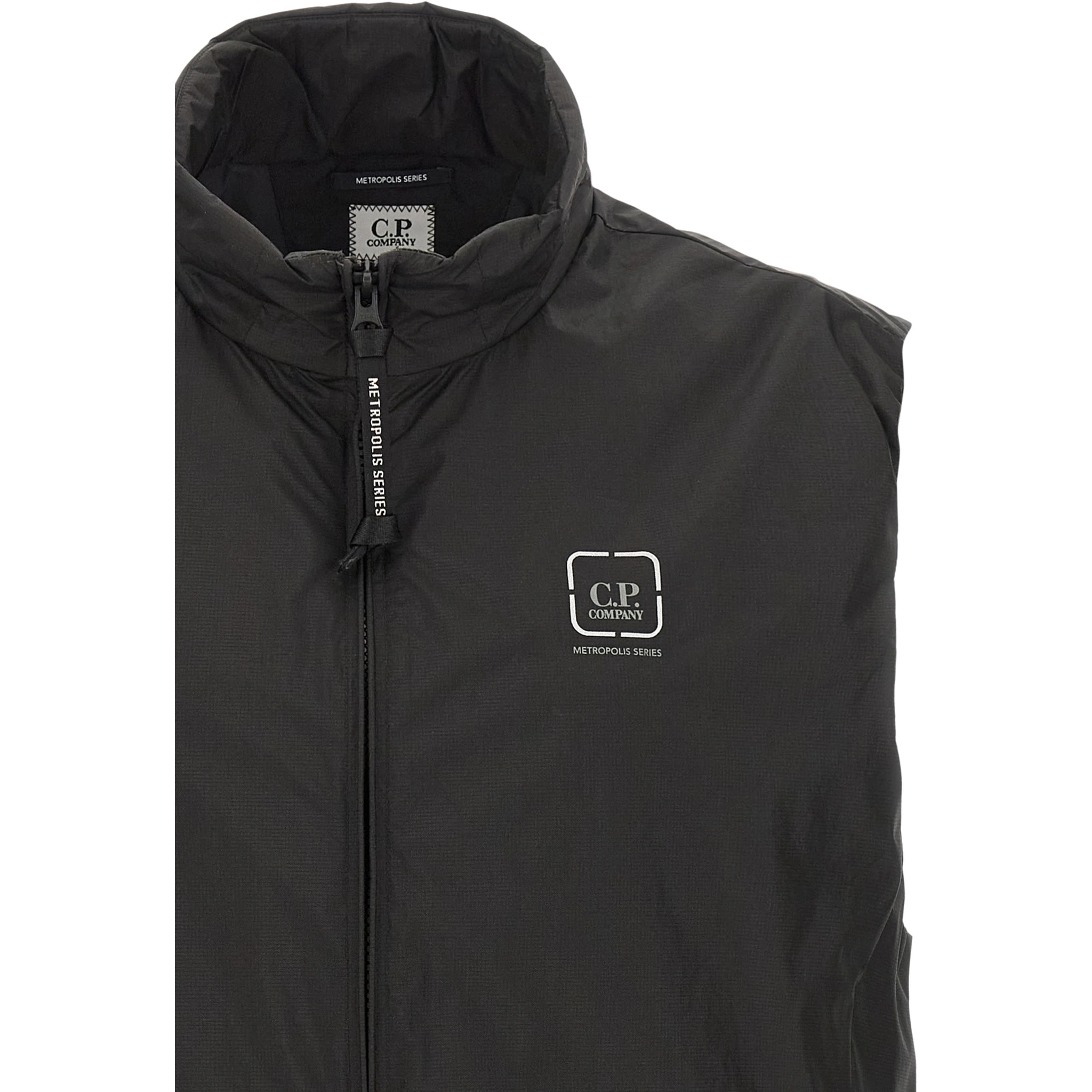 Black Polyamide Sleeveless Jacket