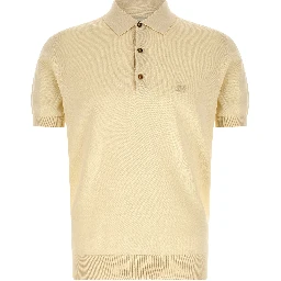 Beige Cotton Polo Shirt