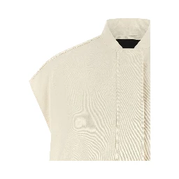 Beige Cotton Sleeveless Jacket