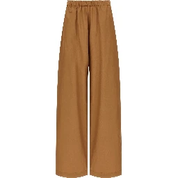 Brown Cotton Casual Pants