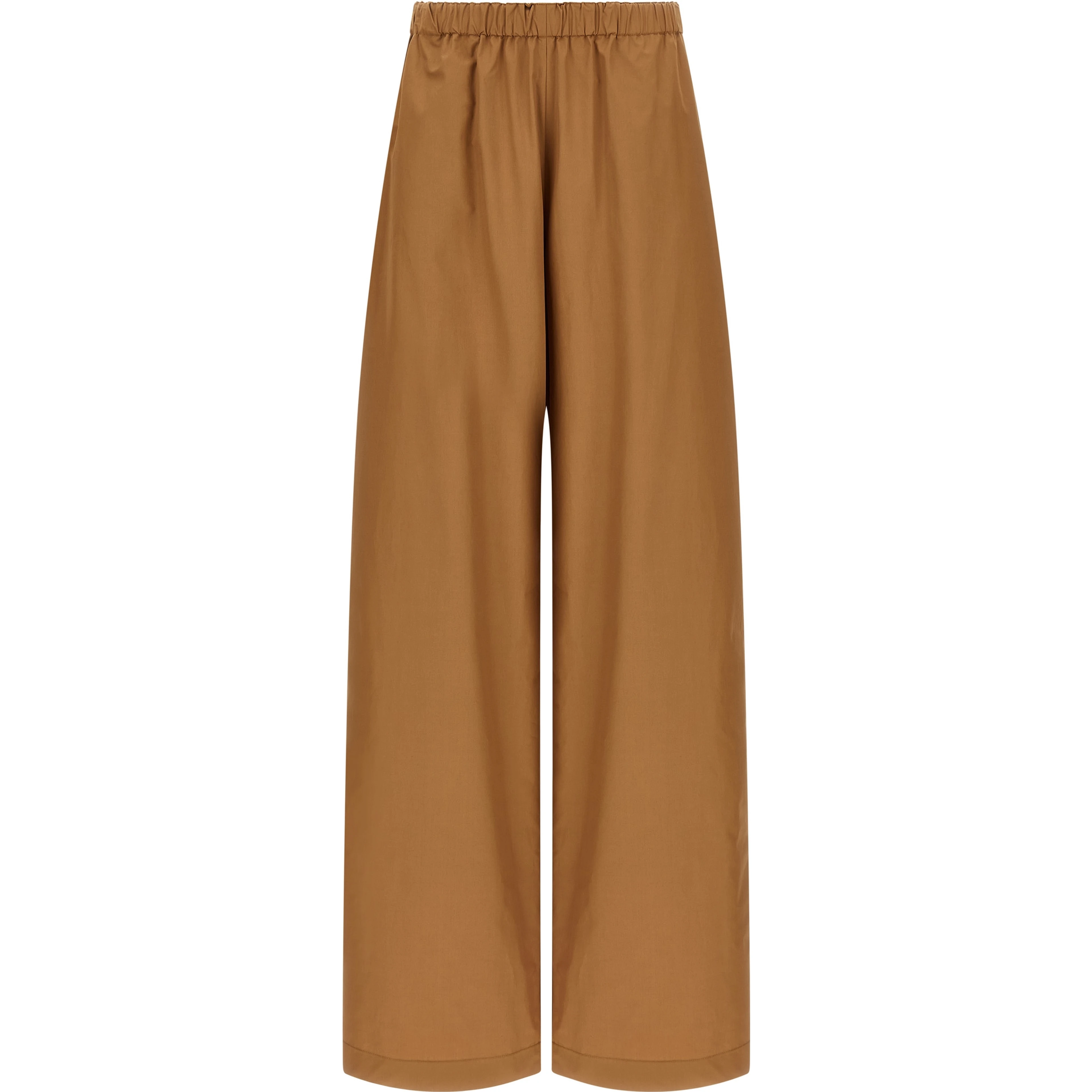 Brown Cotton Casual Pants