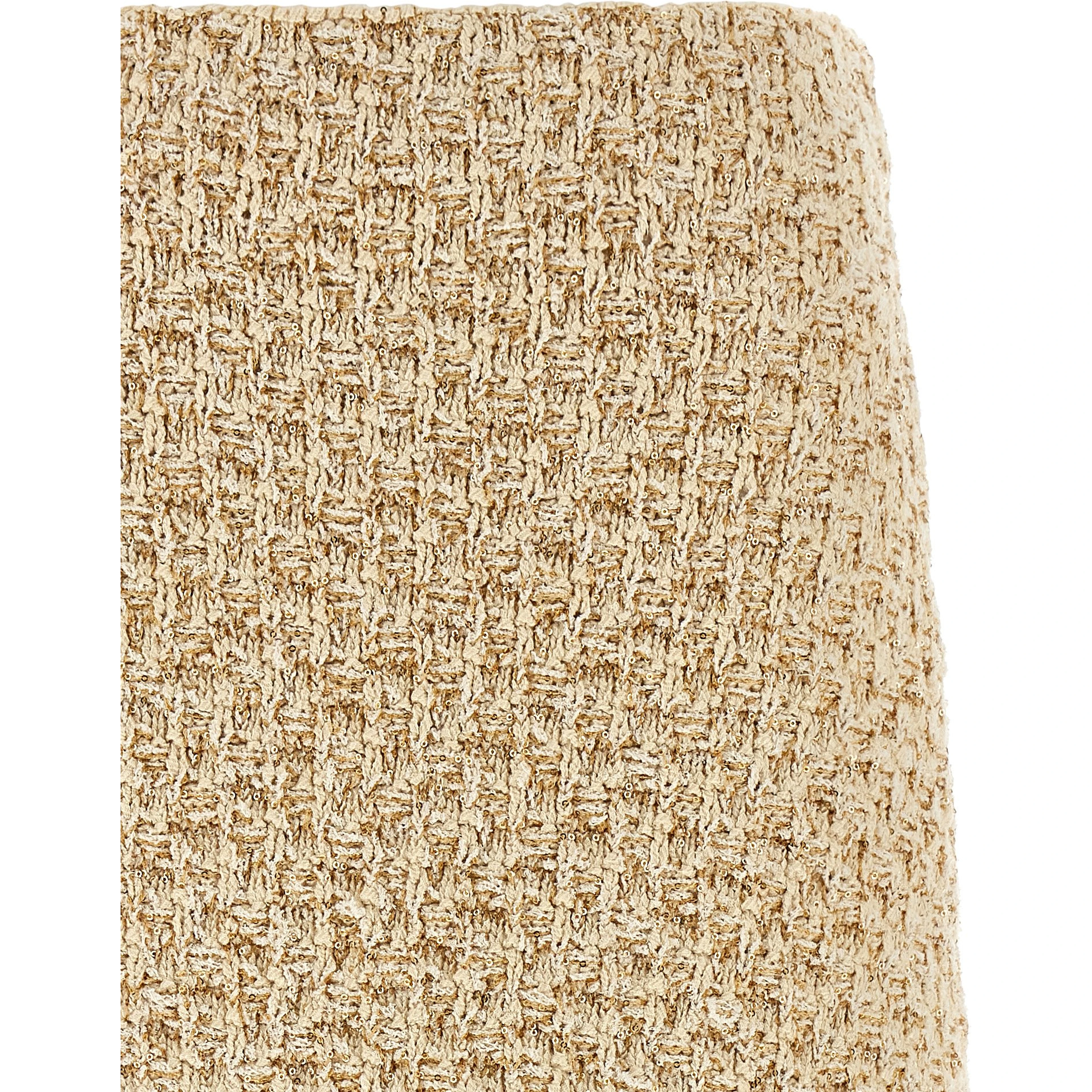 Gold Cotton Midi Skirt