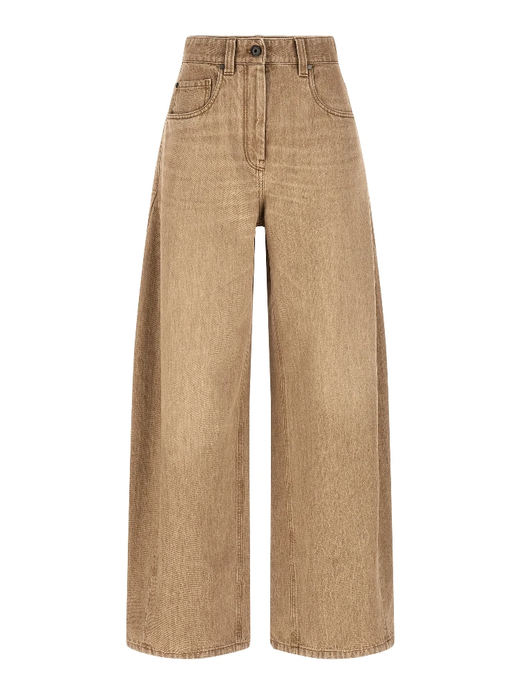 Beige Cotton Jeans Denim