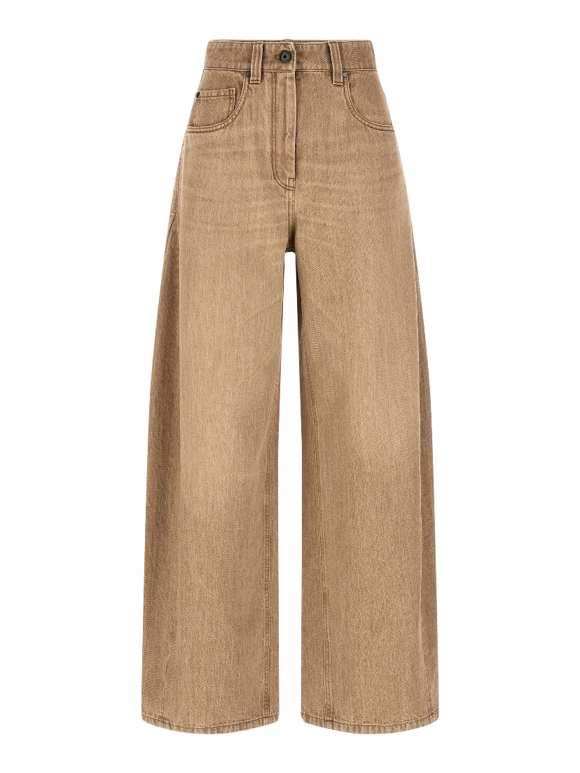 Beige Cotton Jeans Denim
