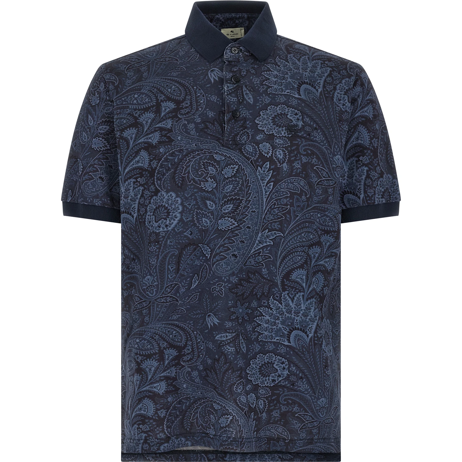 Blue Cotton Polo Shirt