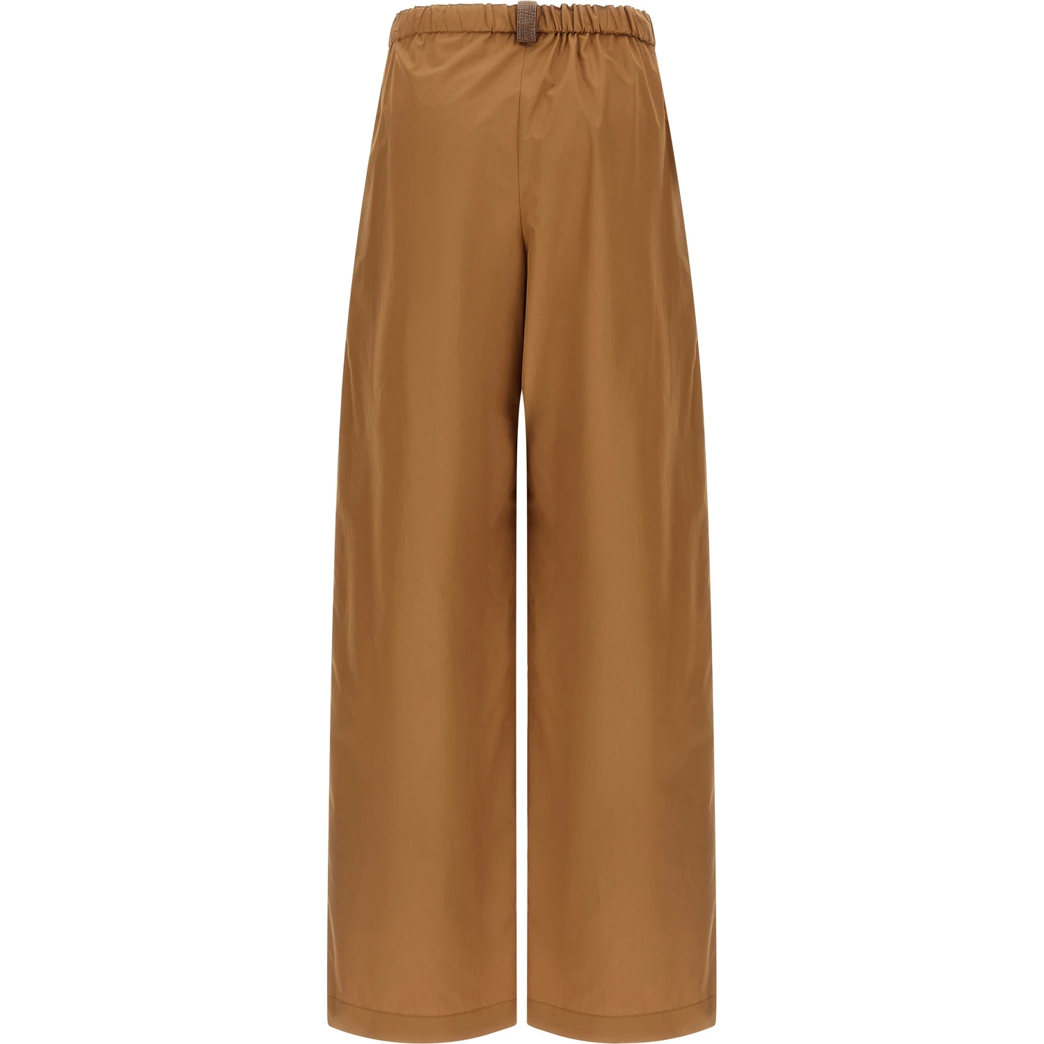 Brown Cotton Casual Pants