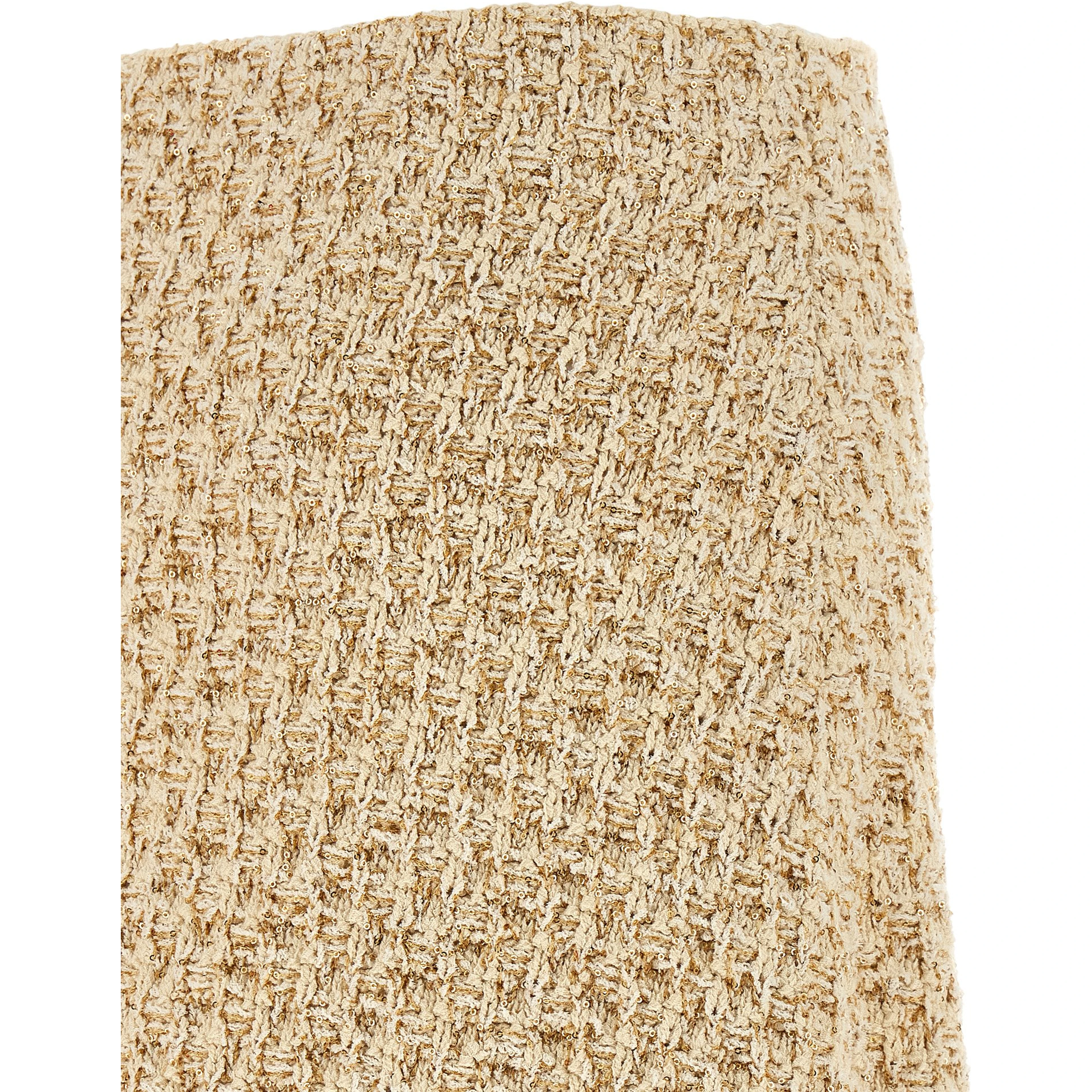 Gold Cotton Midi Skirt
