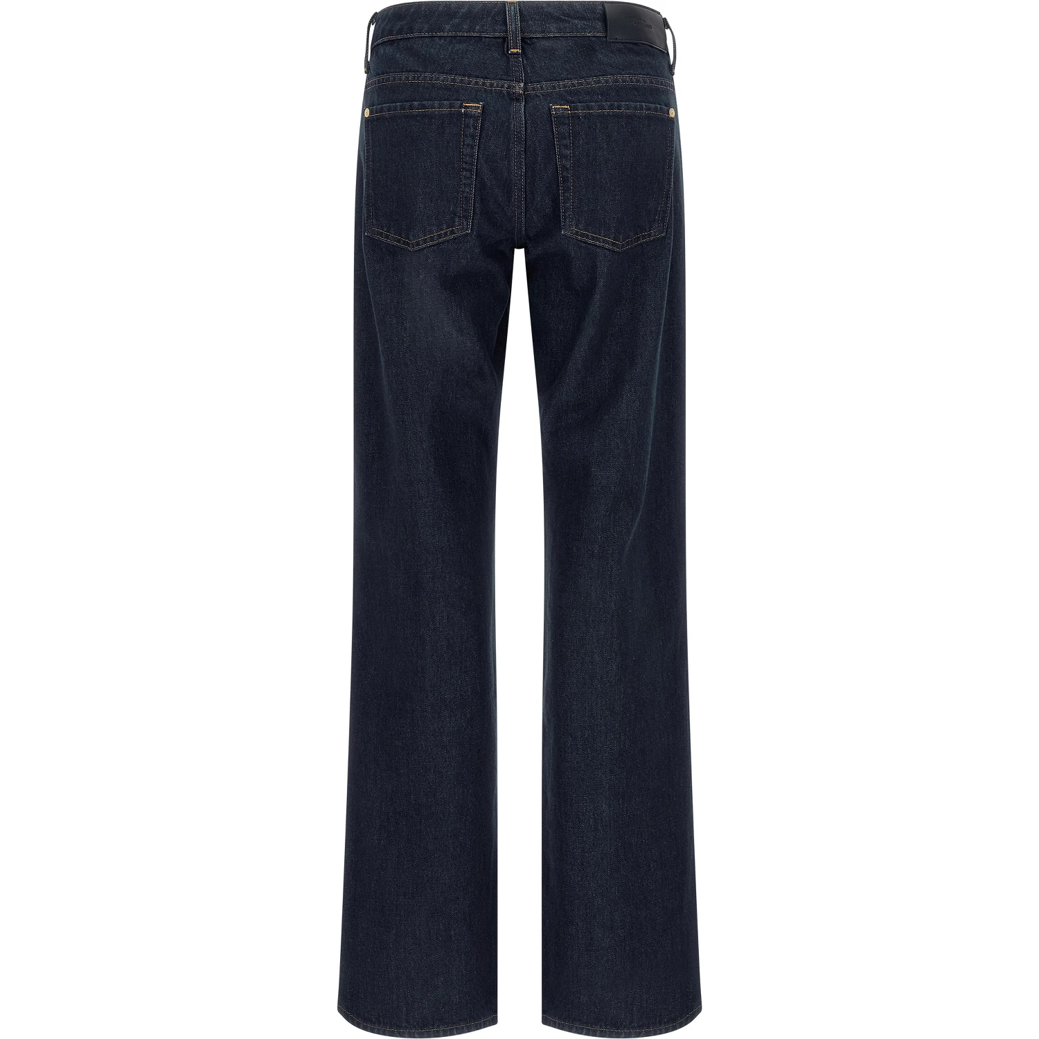 Blue Cotton Straight-Leg Jeans