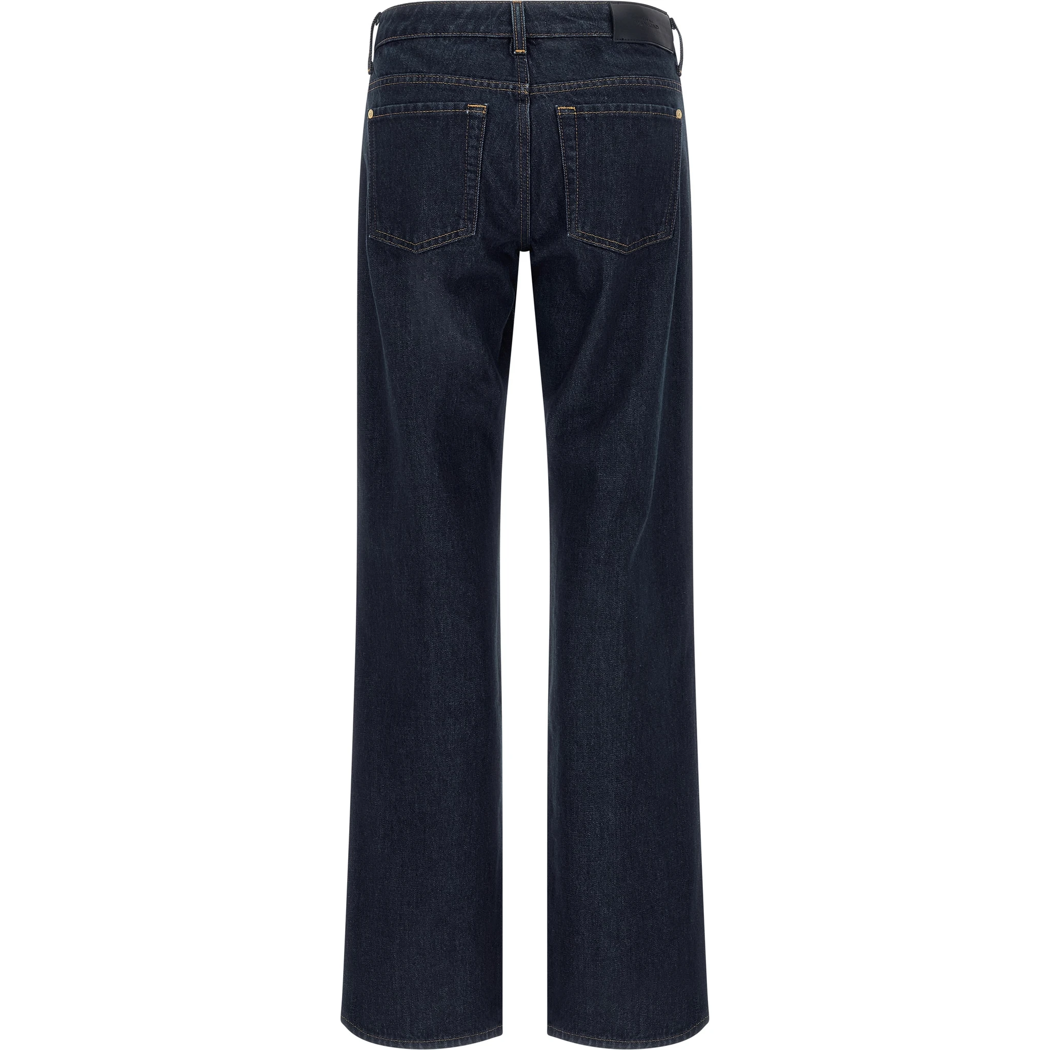 Blue Cotton Straight-Leg Jeans