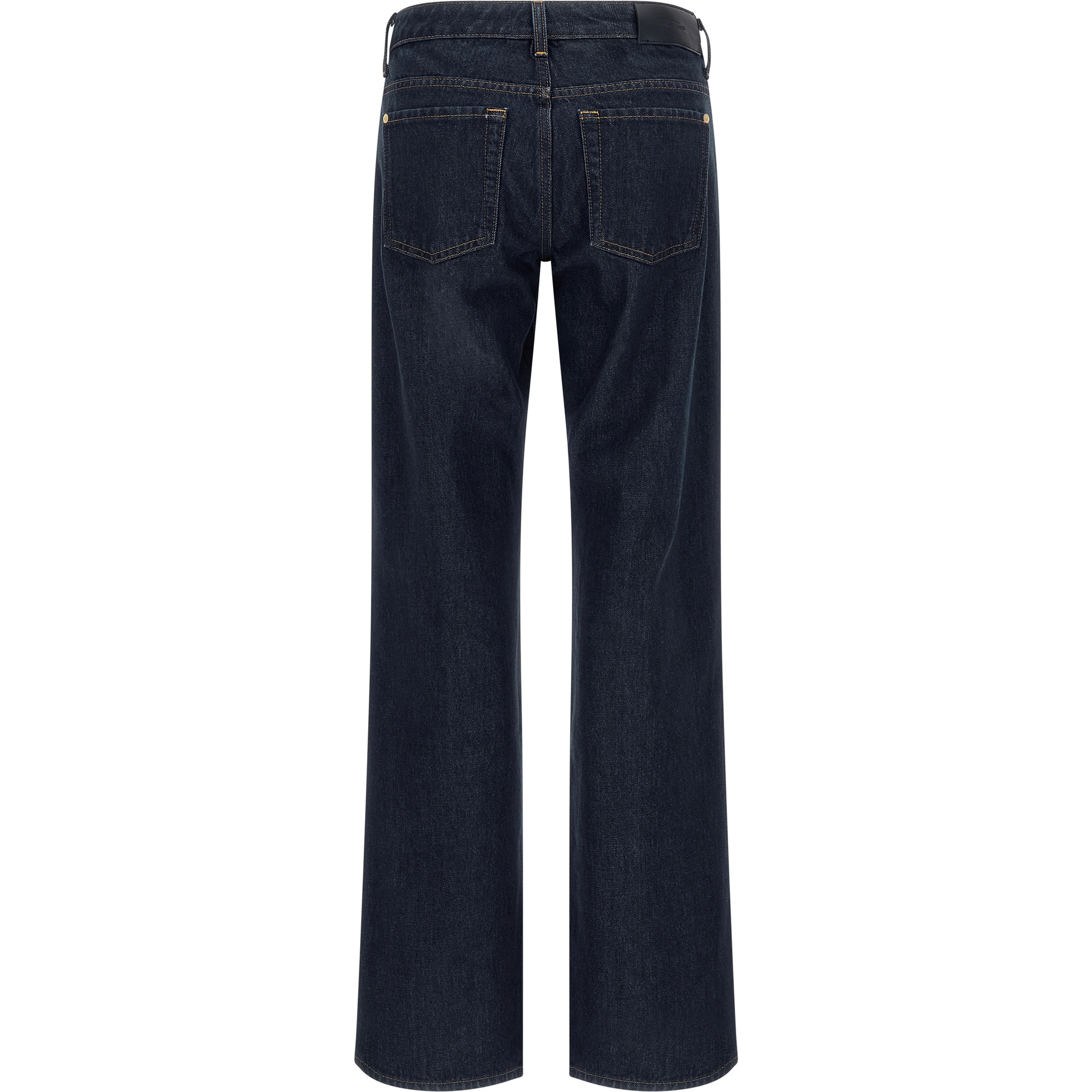 Blue Cotton Straight-Leg Jeans