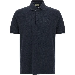 Blue Cotton Polo Shirt